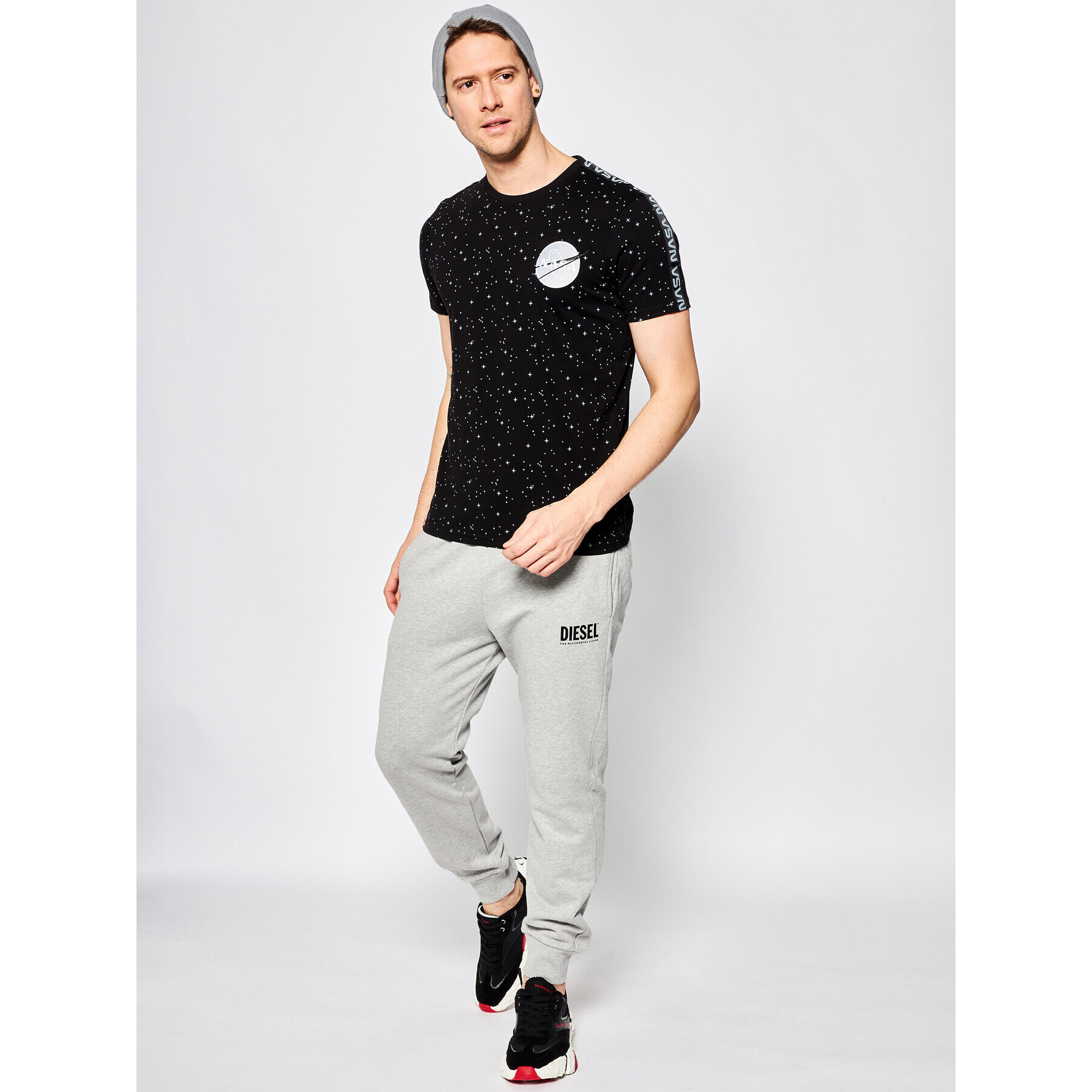 Alpha Industries Тишърт Nasa Tape T 196506 Черен Regular Fit - Pepit.bg