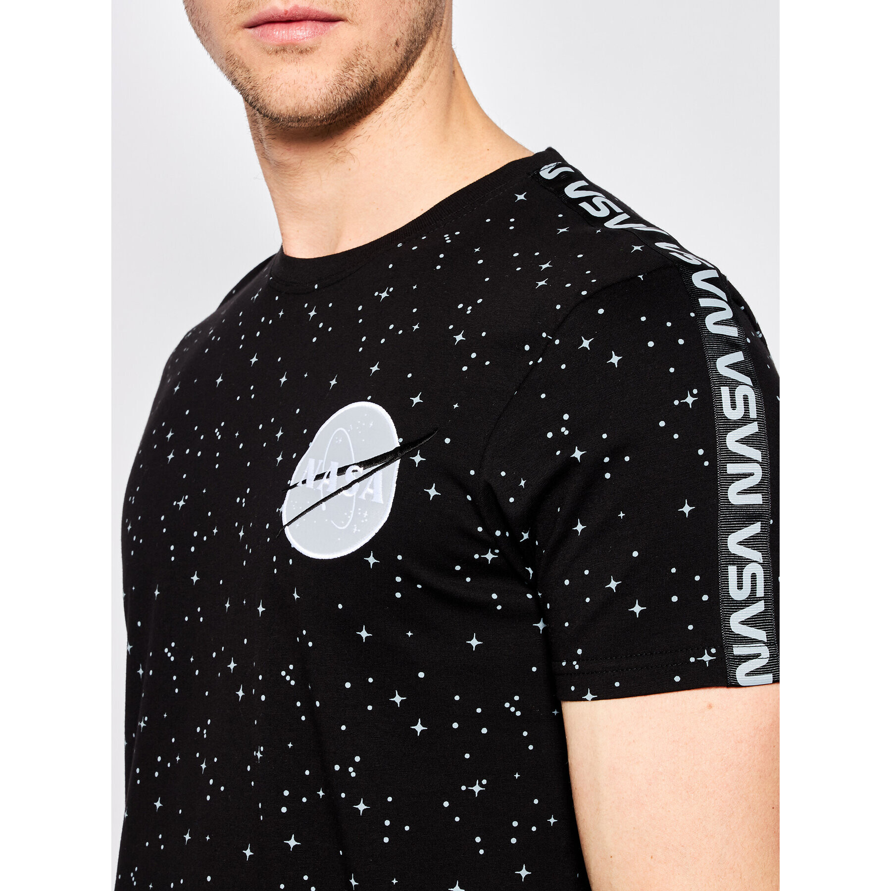 Alpha Industries Тишърт Nasa Tape T 196506 Черен Regular Fit - Pepit.bg