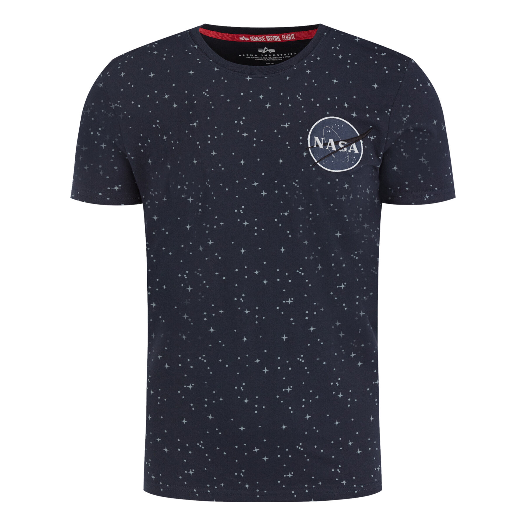 Alpha Industries Тишърт Nasa Tape T 196506 Тъмносин Regular Fit - Pepit.bg