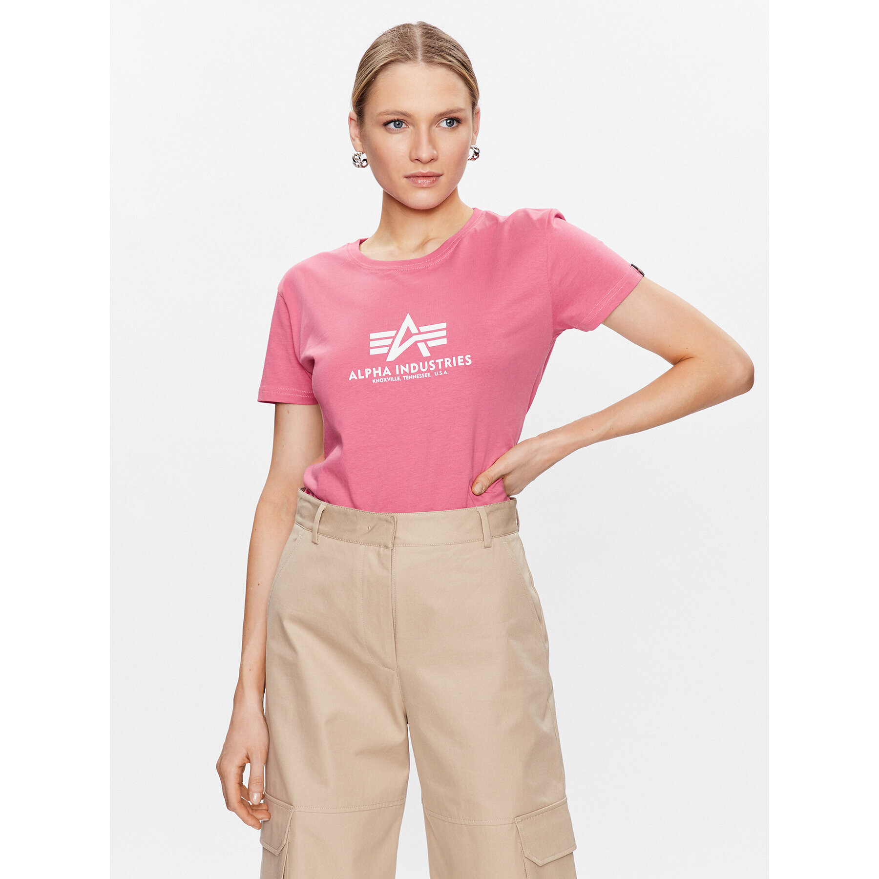 Alpha Industries Тишърт New Basic 196051 Розов Regular Fit - Pepit.bg