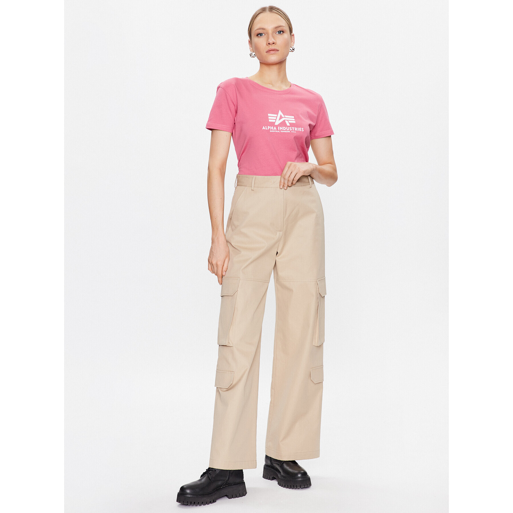 Alpha Industries Тишърт New Basic 196051 Розов Regular Fit - Pepit.bg