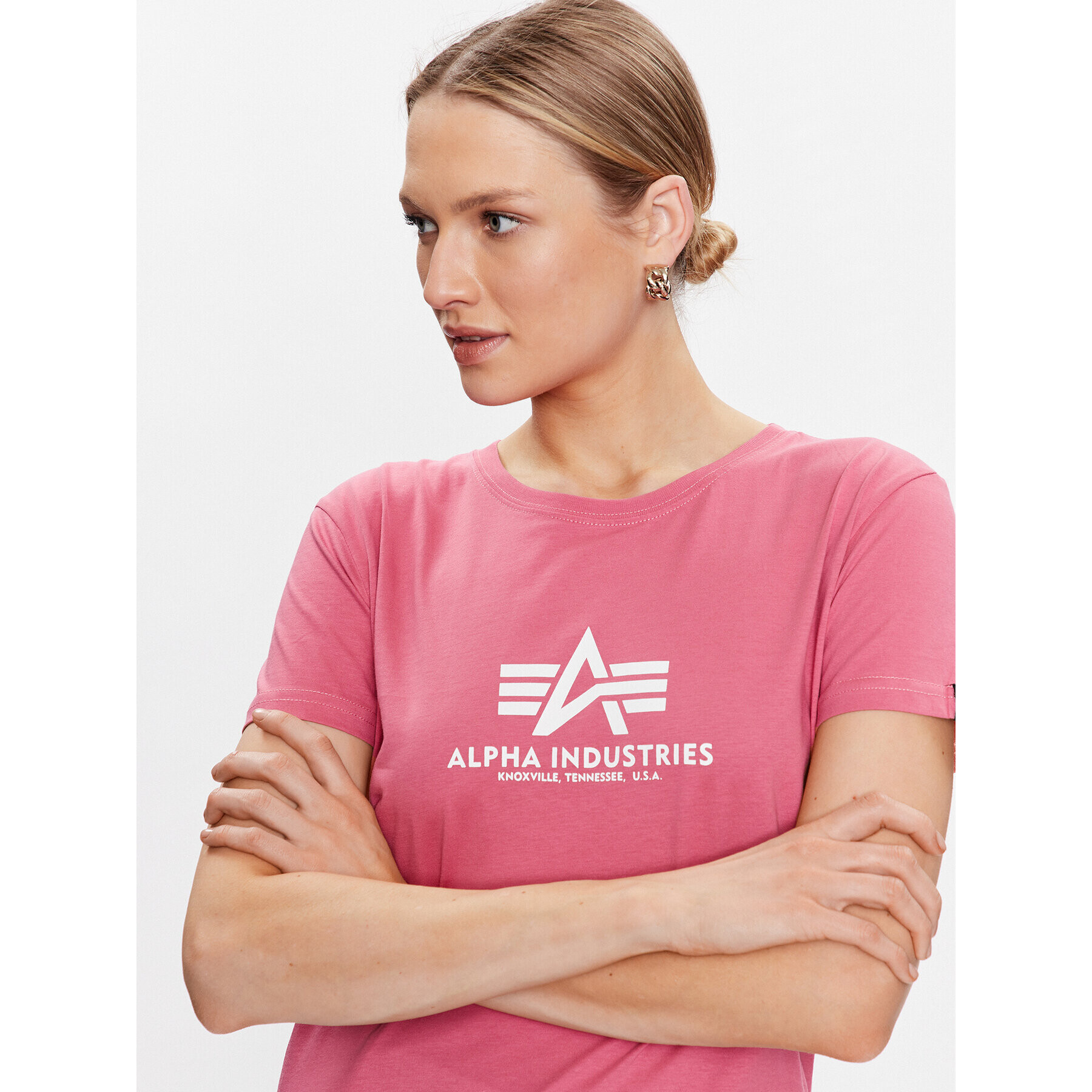 Alpha Industries Тишърт New Basic 196051 Розов Regular Fit - Pepit.bg
