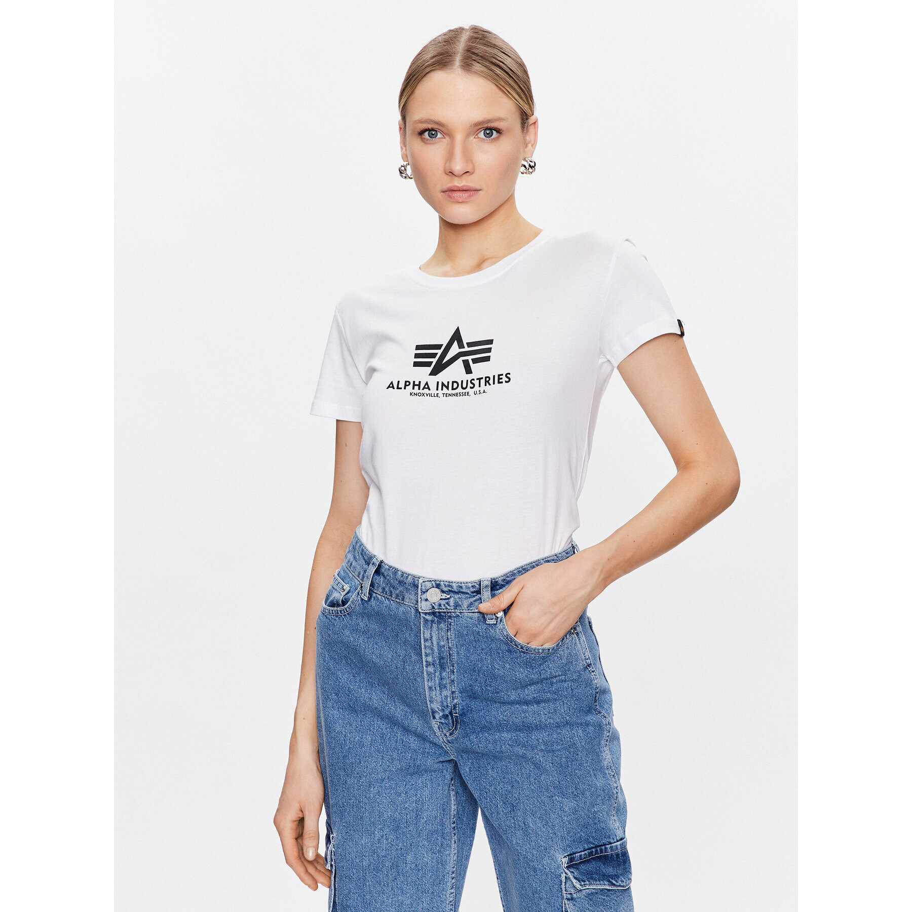 Alpha Industries Тишърт New Basic 196051 Бял Regular Fit - Pepit.bg
