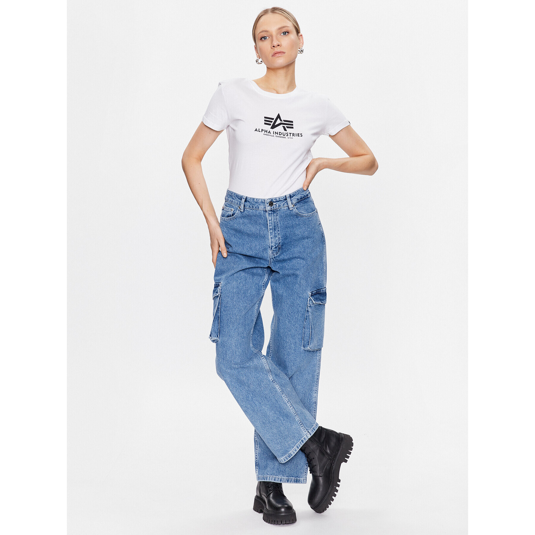 Alpha Industries Тишърт New Basic 196051 Бял Regular Fit - Pepit.bg