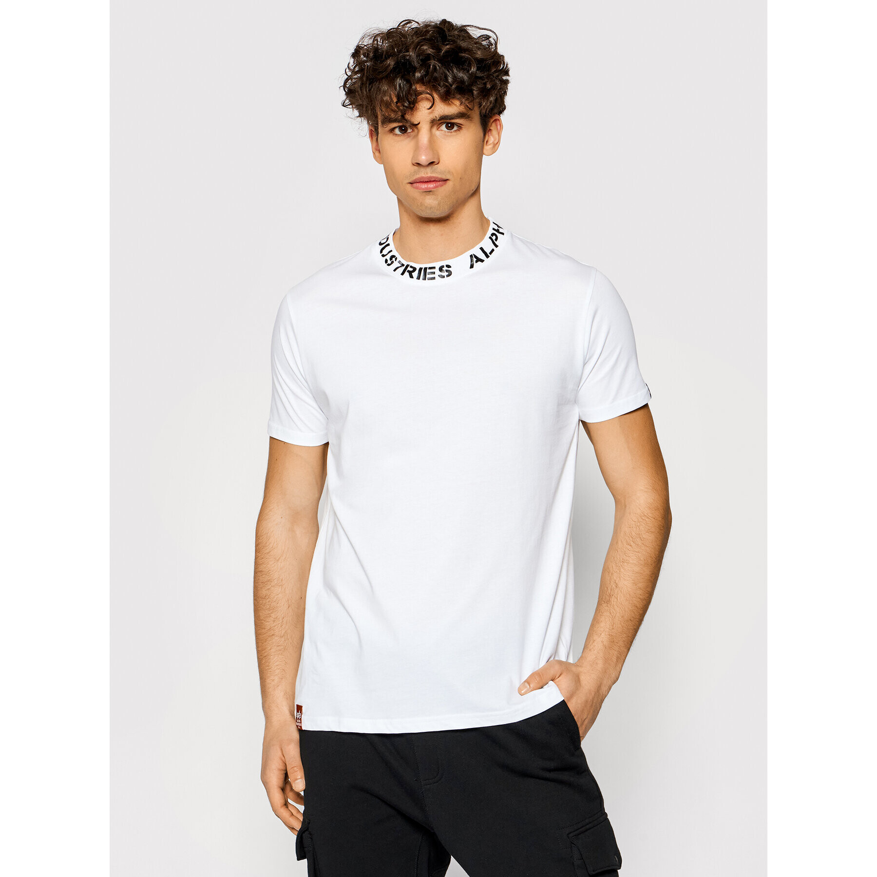 Alpha Industries Тишърт Print 126548 Бял Regular Fit - Pepit.bg