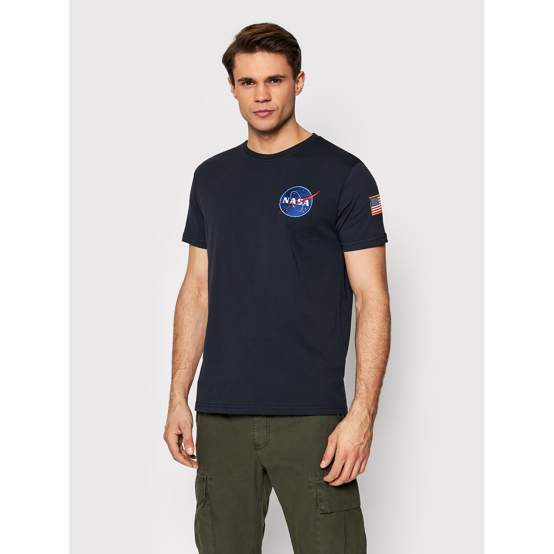 Alpha Industries Тишърт Space Shuttle 176507 Тъмносин Regular Fit - Pepit.bg