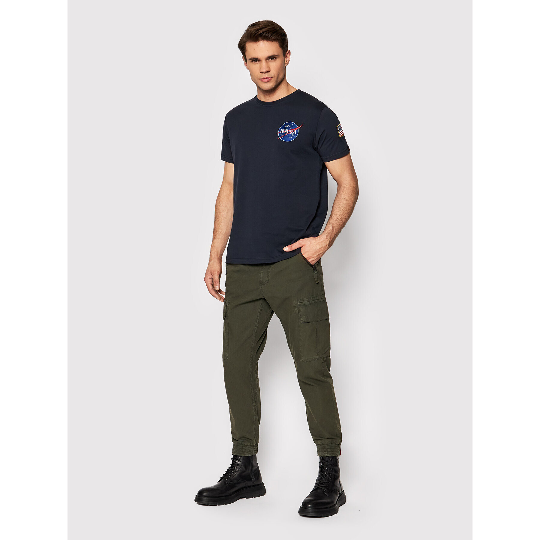 Alpha Industries Тишърт Space Shuttle 176507 Тъмносин Regular Fit - Pepit.bg