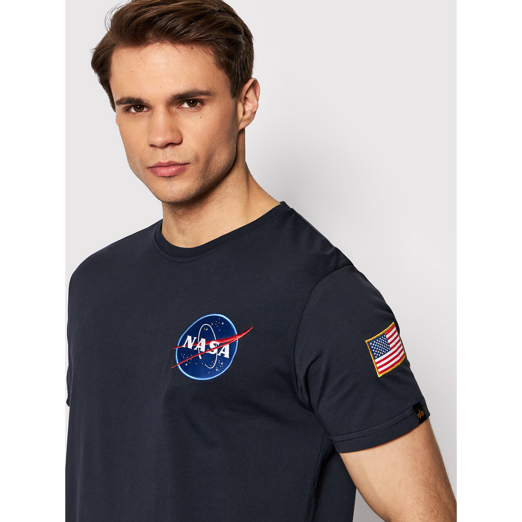 Alpha Industries Тишърт Space Shuttle 176507 Тъмносин Regular Fit - Pepit.bg