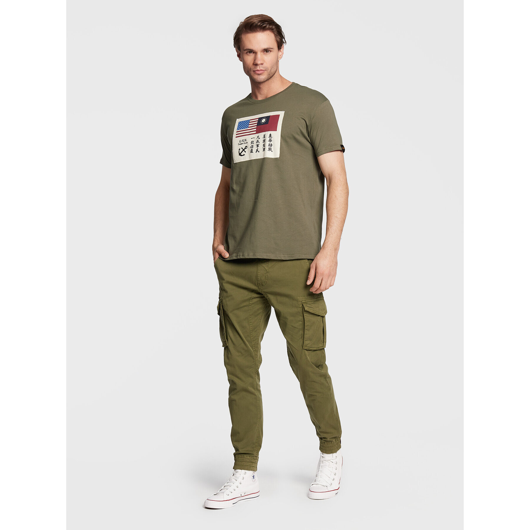 Alpha Industries Тишърт Usn Blood 108507 Зелен Regular Fit - Pepit.bg