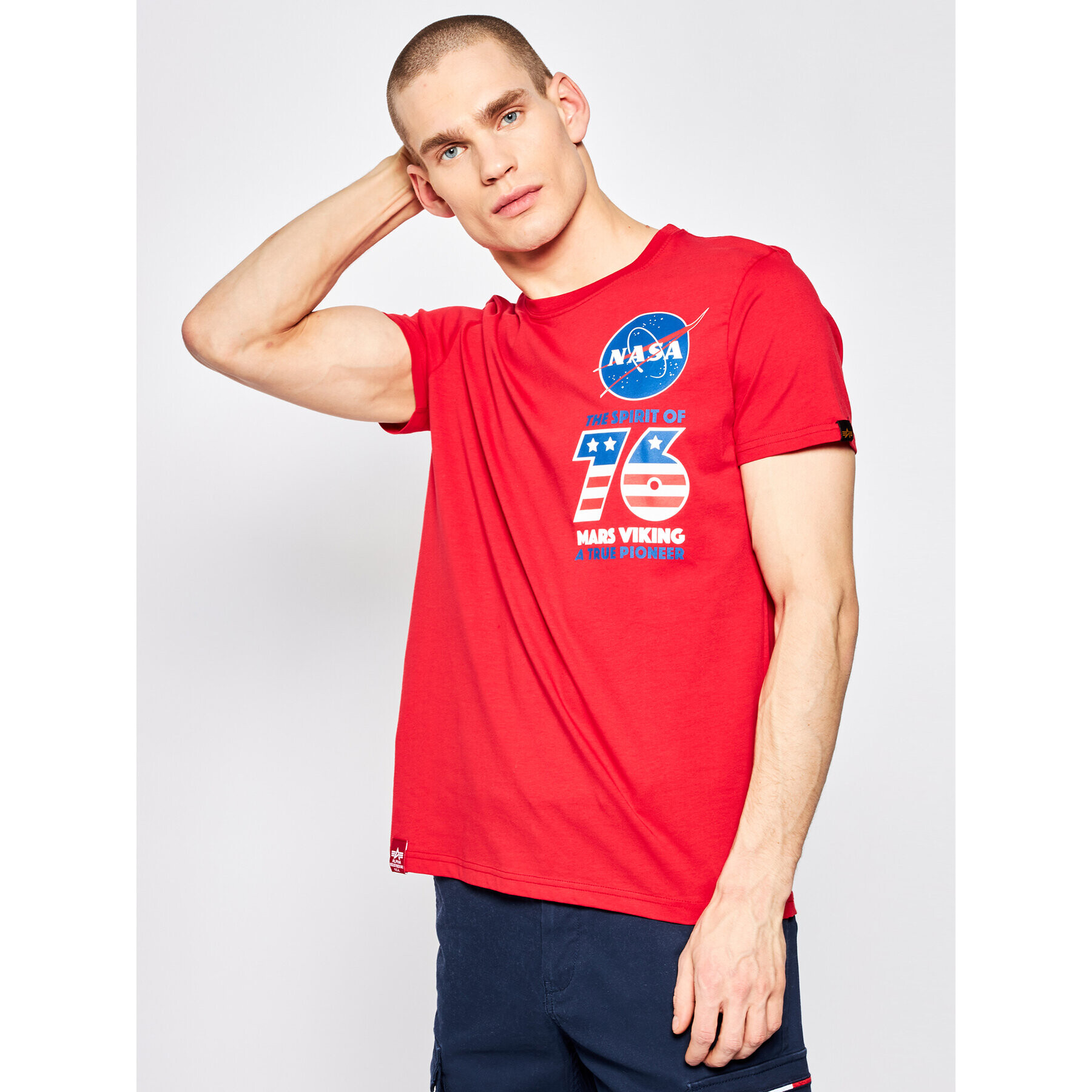 Alpha Industries Тишърт VIKING Basic T 126553 Червен Regular Fit - Pepit.bg