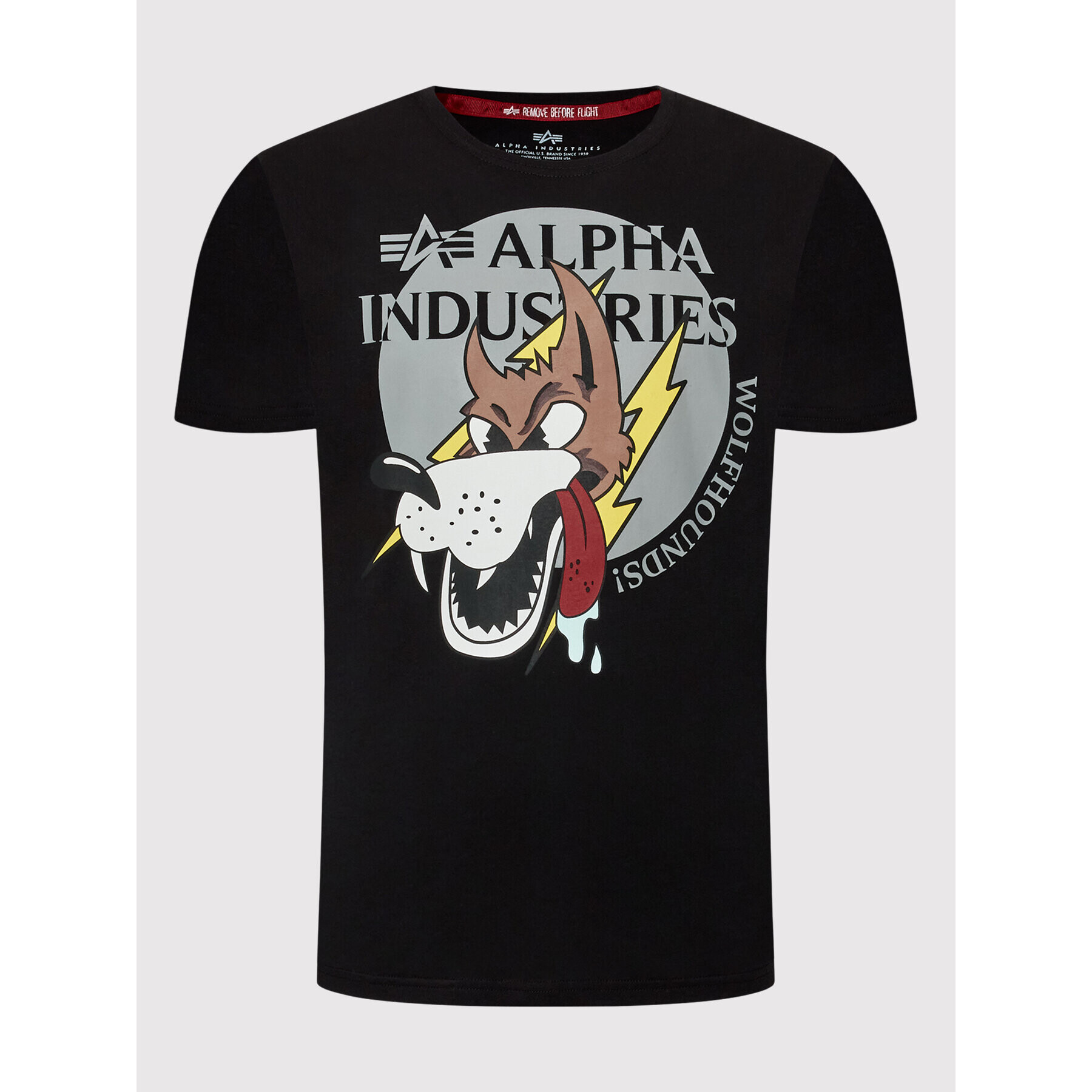 Alpha Industries Тишърт Wolfhounds 108503 Черен Regular Fit - Pepit.bg