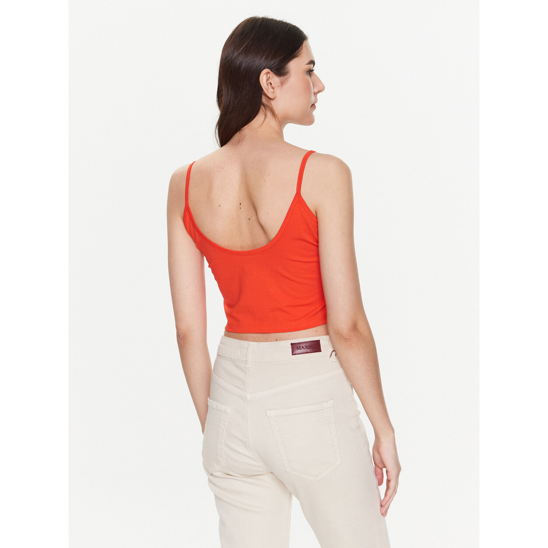 Alpha Industries топ Basic Crop-Top SL Wmn 116082 Червен Cropped Fit - Pepit.bg