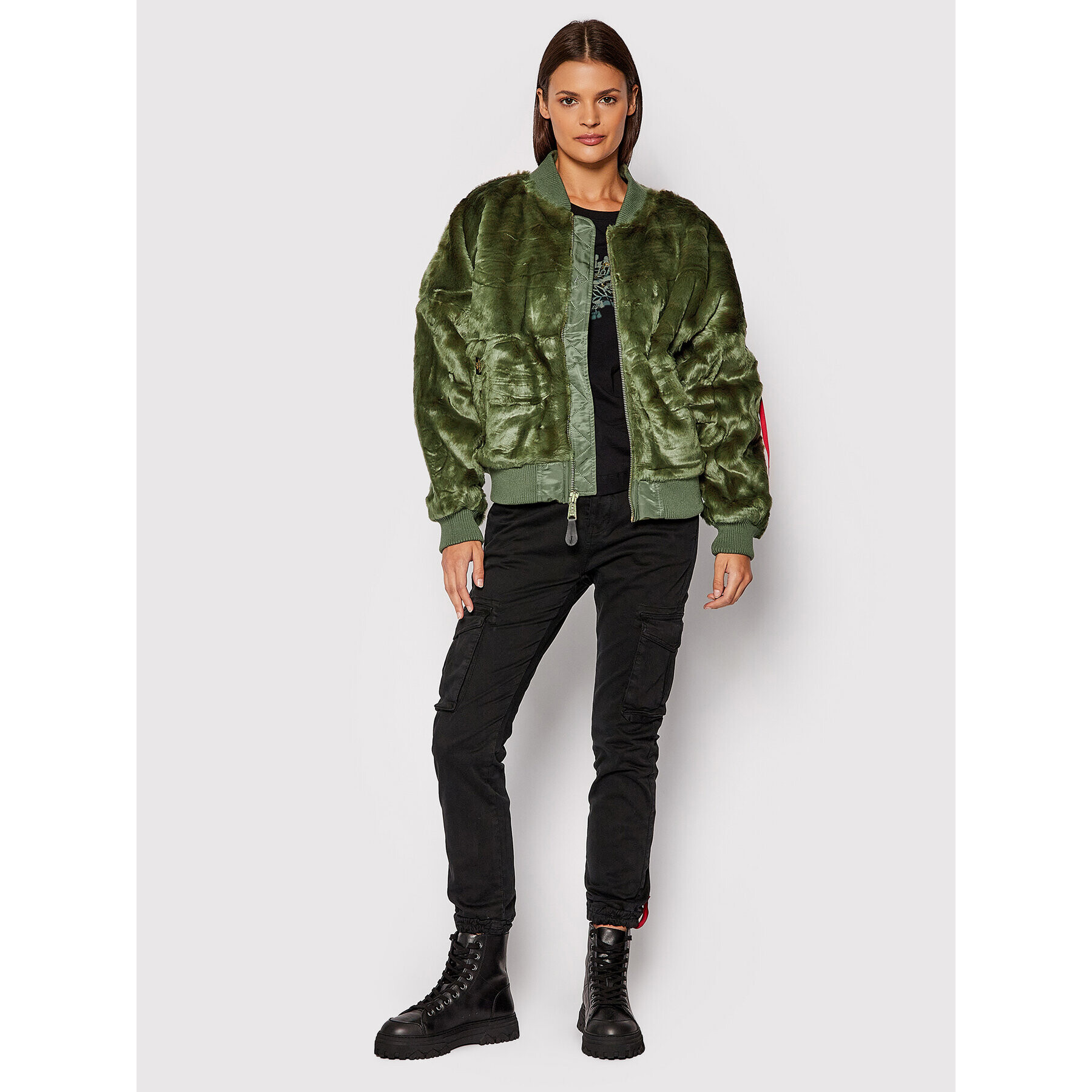 Alpha Industries Яке бомбър MA-1 118006 Зелен Regular Fit - Pepit.bg