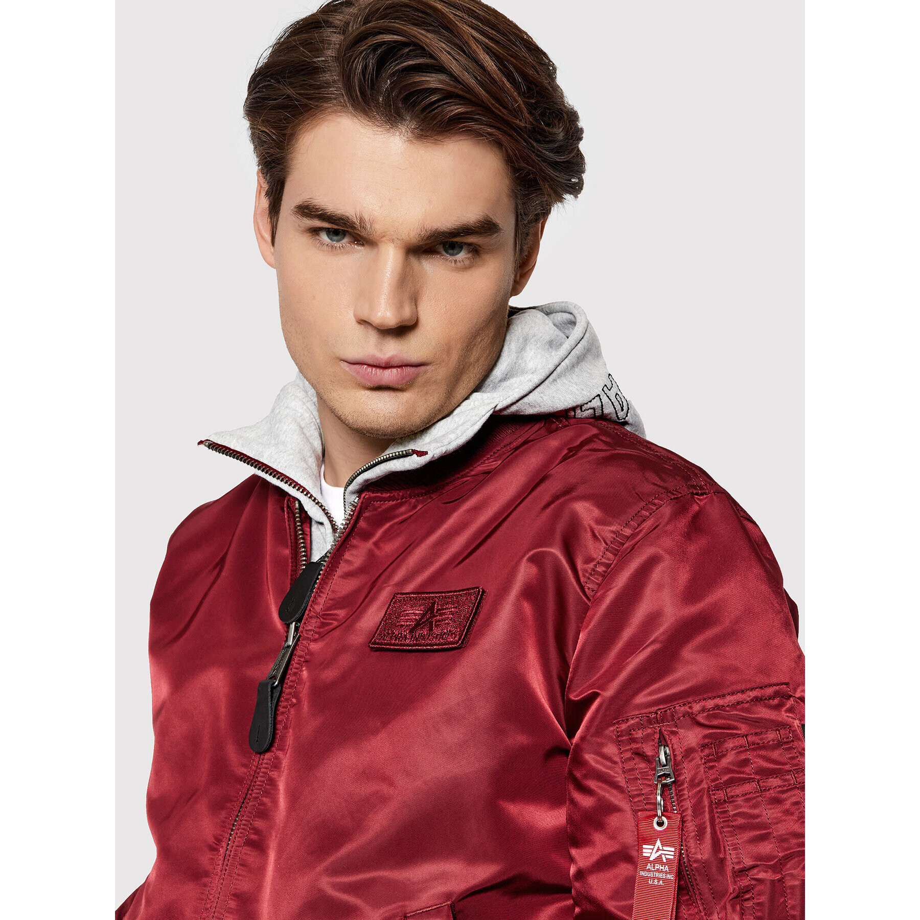 Alpha Industries Яке бомбър Ma-1 D-Tec 183110 Бордо Regular Fit - Pepit.bg