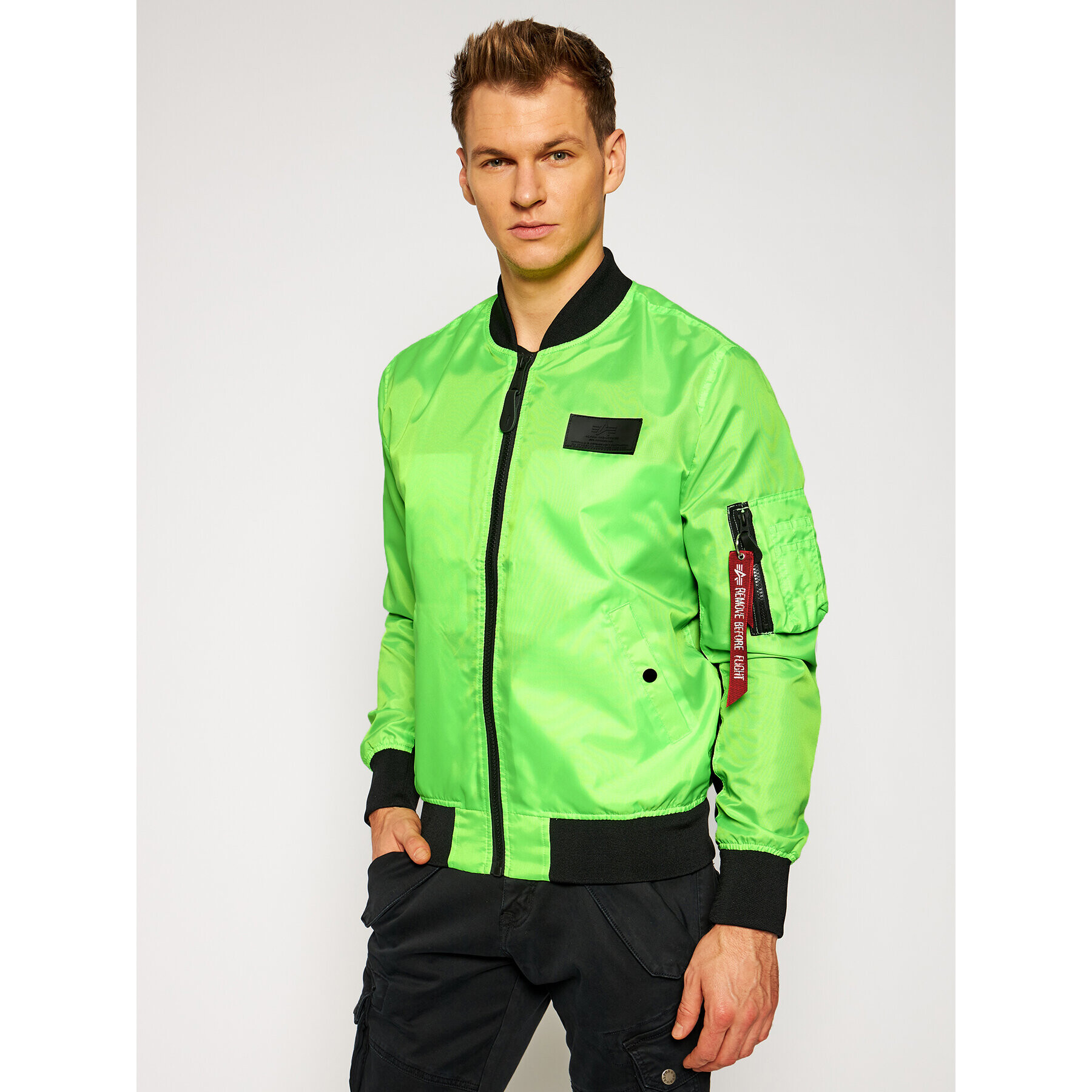 Alpha Industries Яке бомбър Ma-1 Neon 126112 Зелен Slim Fit - Pepit.bg