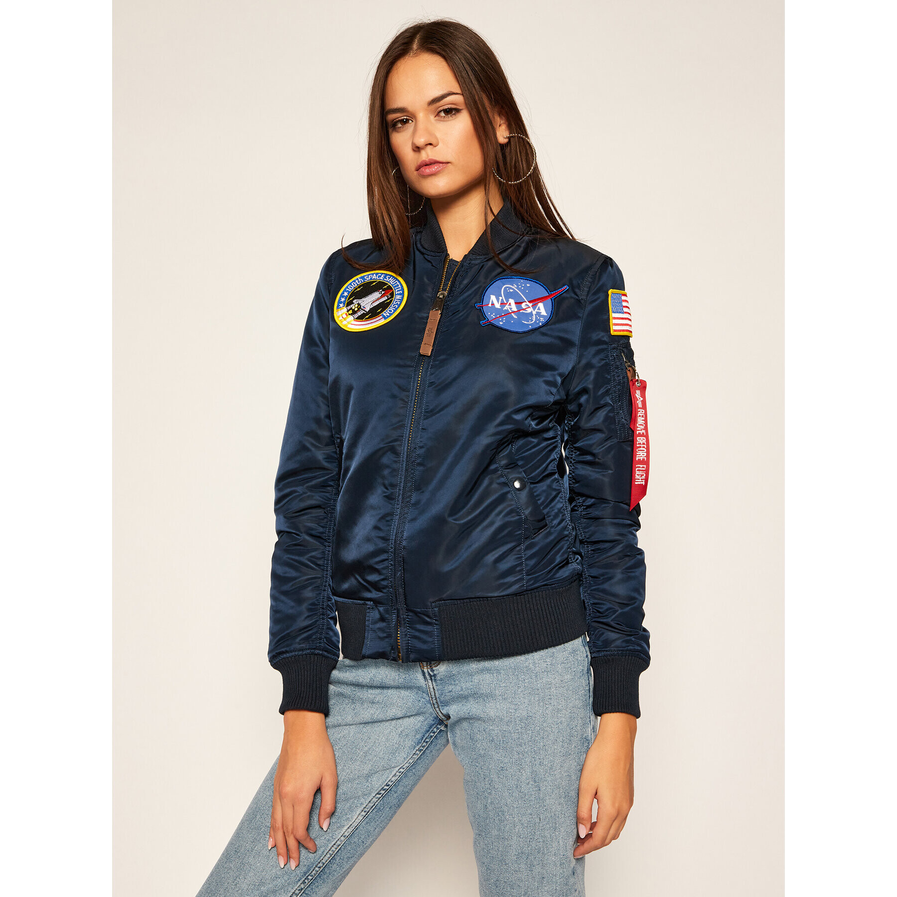 Alpha Industries Яке бомбър Nasa 168007 Тъмносин Regular Fit - Pepit.bg