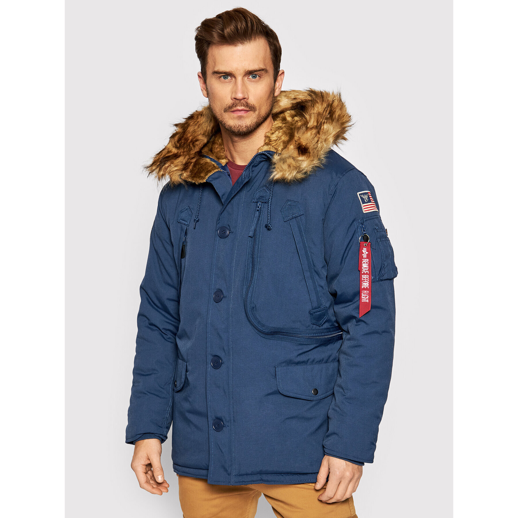 Alpha Industries Зимно яке Polar 123144 Тъмносин Regular Fit - Pepit.bg