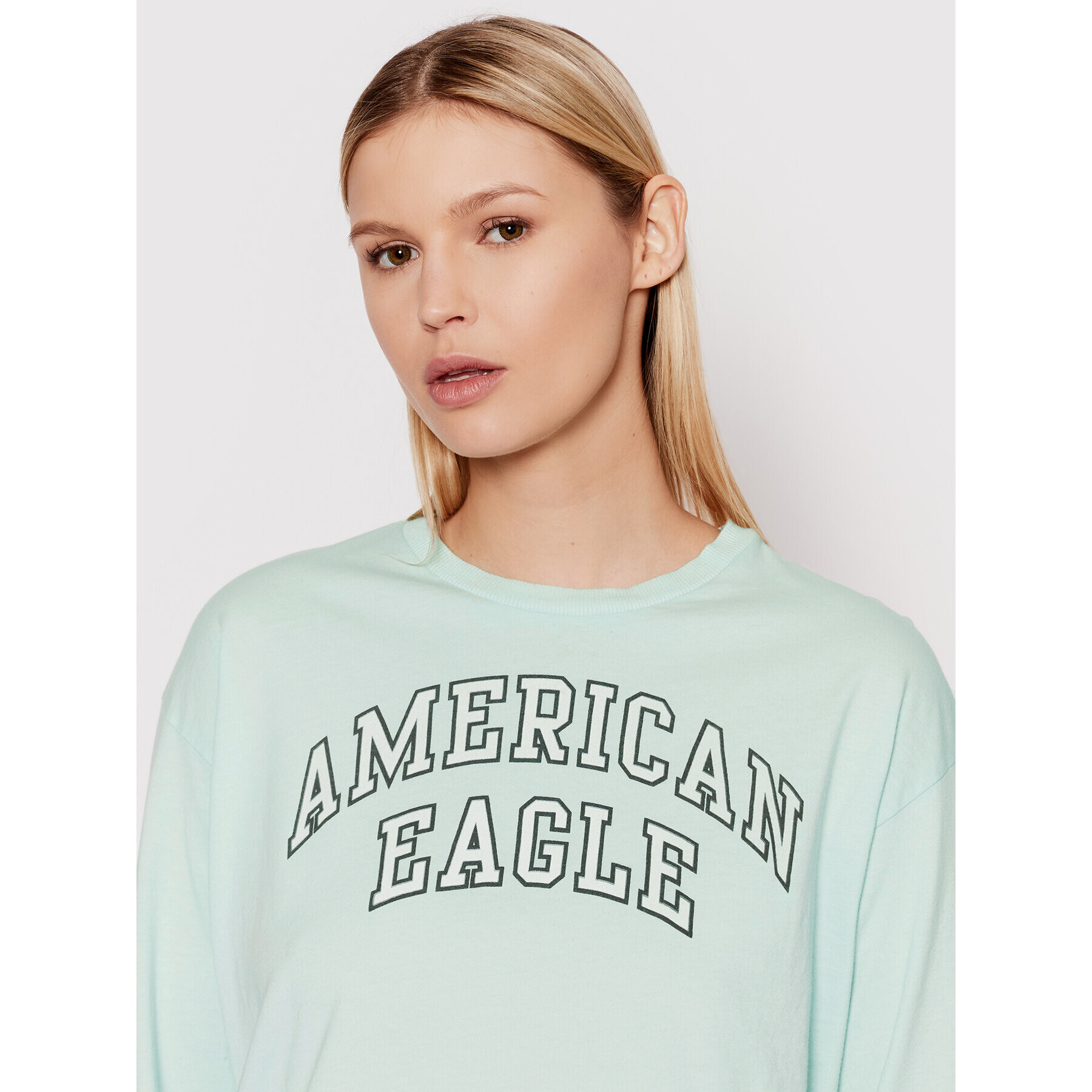 American Eagle Блуза 030-1305-9904 Зелен Relaxed Fit - Pepit.bg