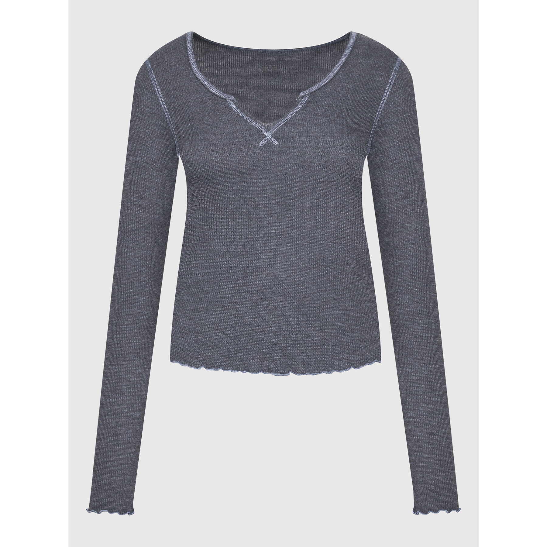 American Eagle Блуза 037-3376-7890 Сив Slim Fit - Pepit.bg