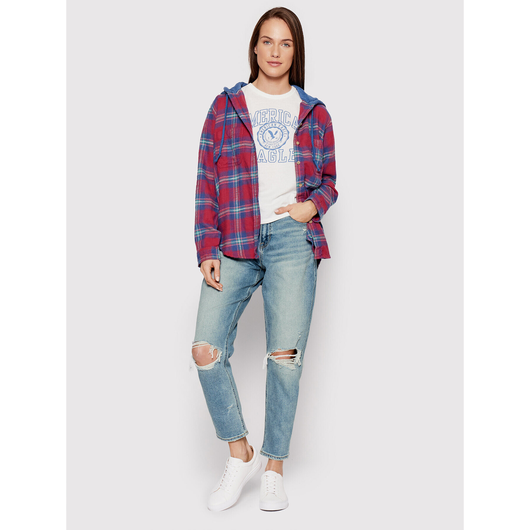 American Eagle Дънки 043-3439-2329 Син Relaxed Fit - Pepit.bg