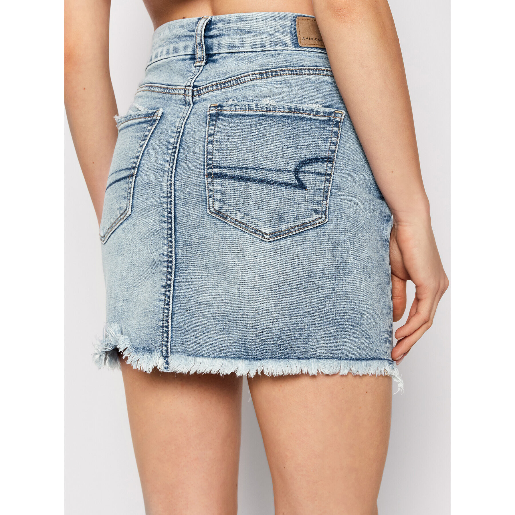 American Eagle Дънкова пола 033-2543-6316 Син Curvy Fit - Pepit.bg