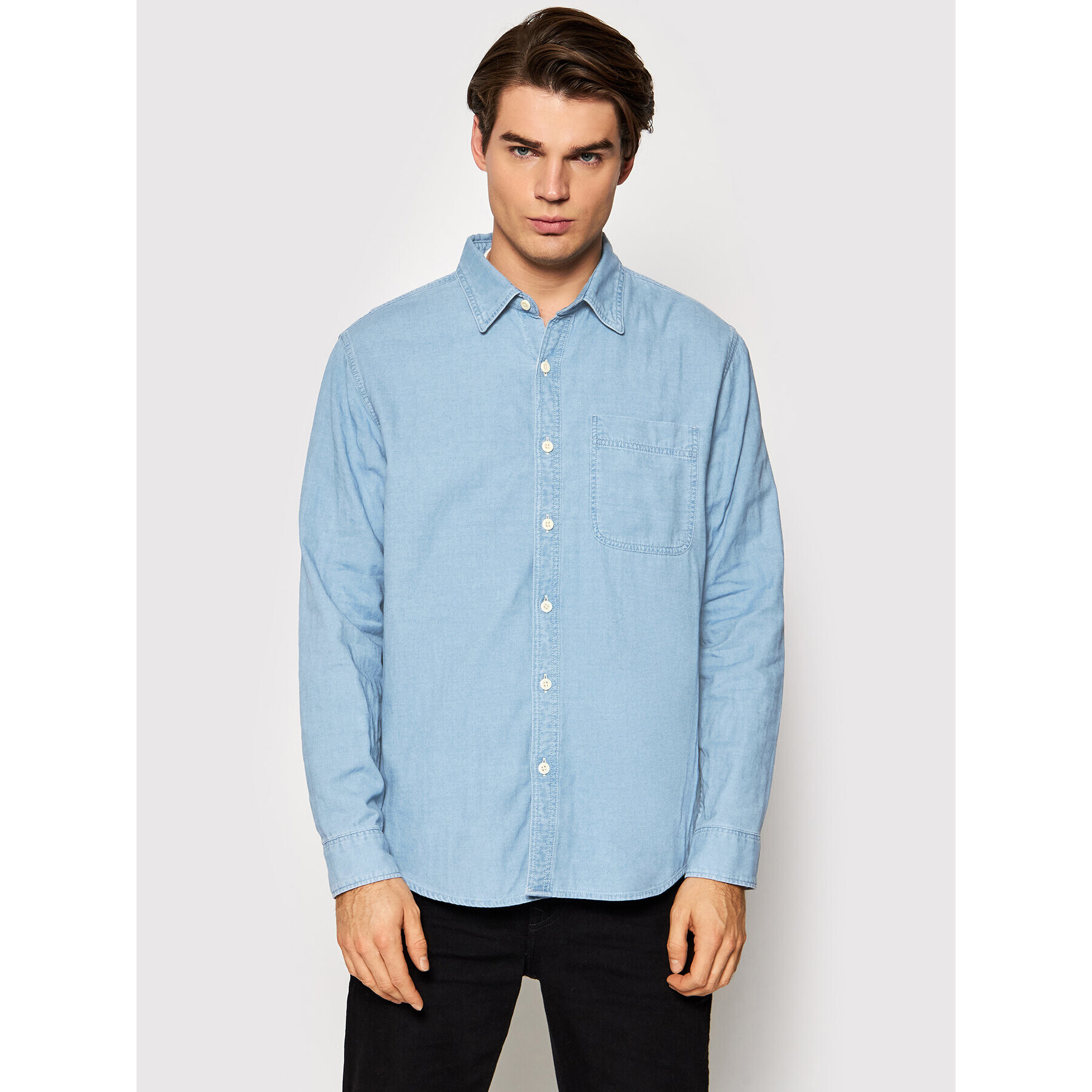 American Eagle дънкова риза 015-2151-5401 Син Regular Fit - Pepit.bg