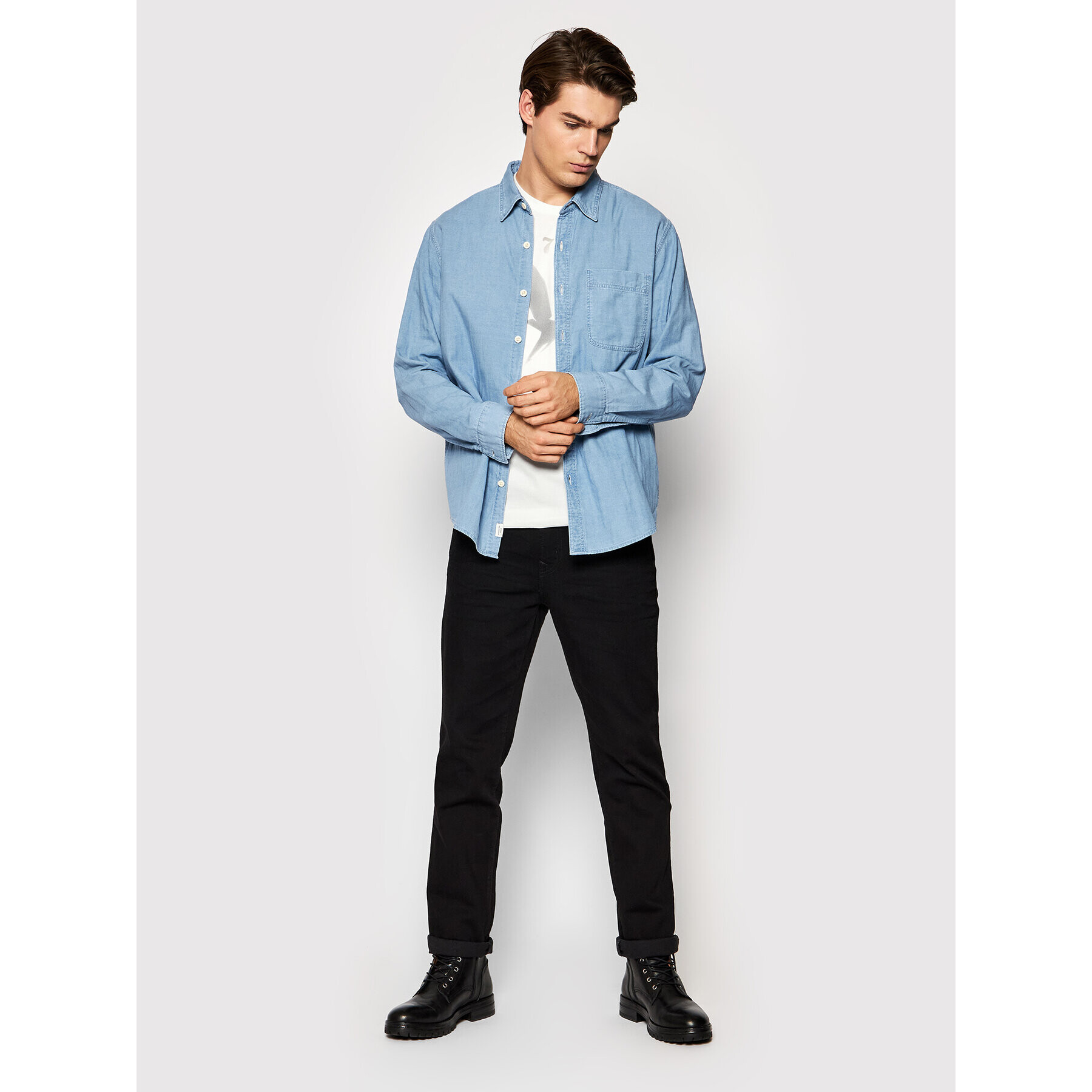 American Eagle дънкова риза 015-2151-5401 Син Regular Fit - Pepit.bg
