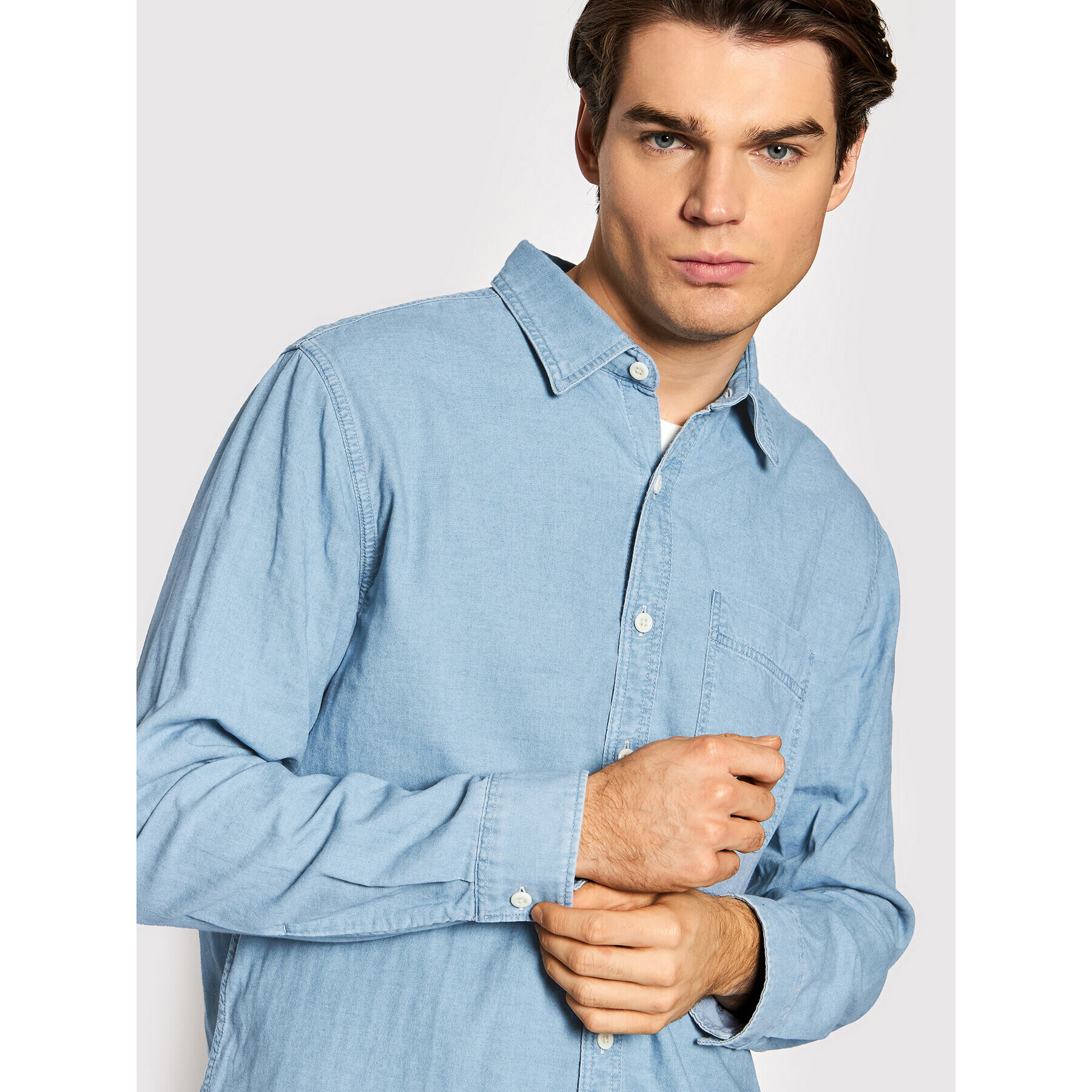 American Eagle дънкова риза 015-2151-5401 Син Regular Fit - Pepit.bg