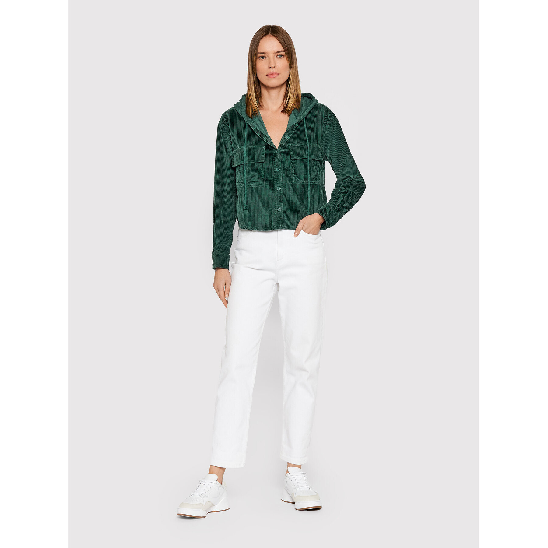 American Eagle Дънково яке 035-1354-3759 Зелен Relaxed Fit - Pepit.bg