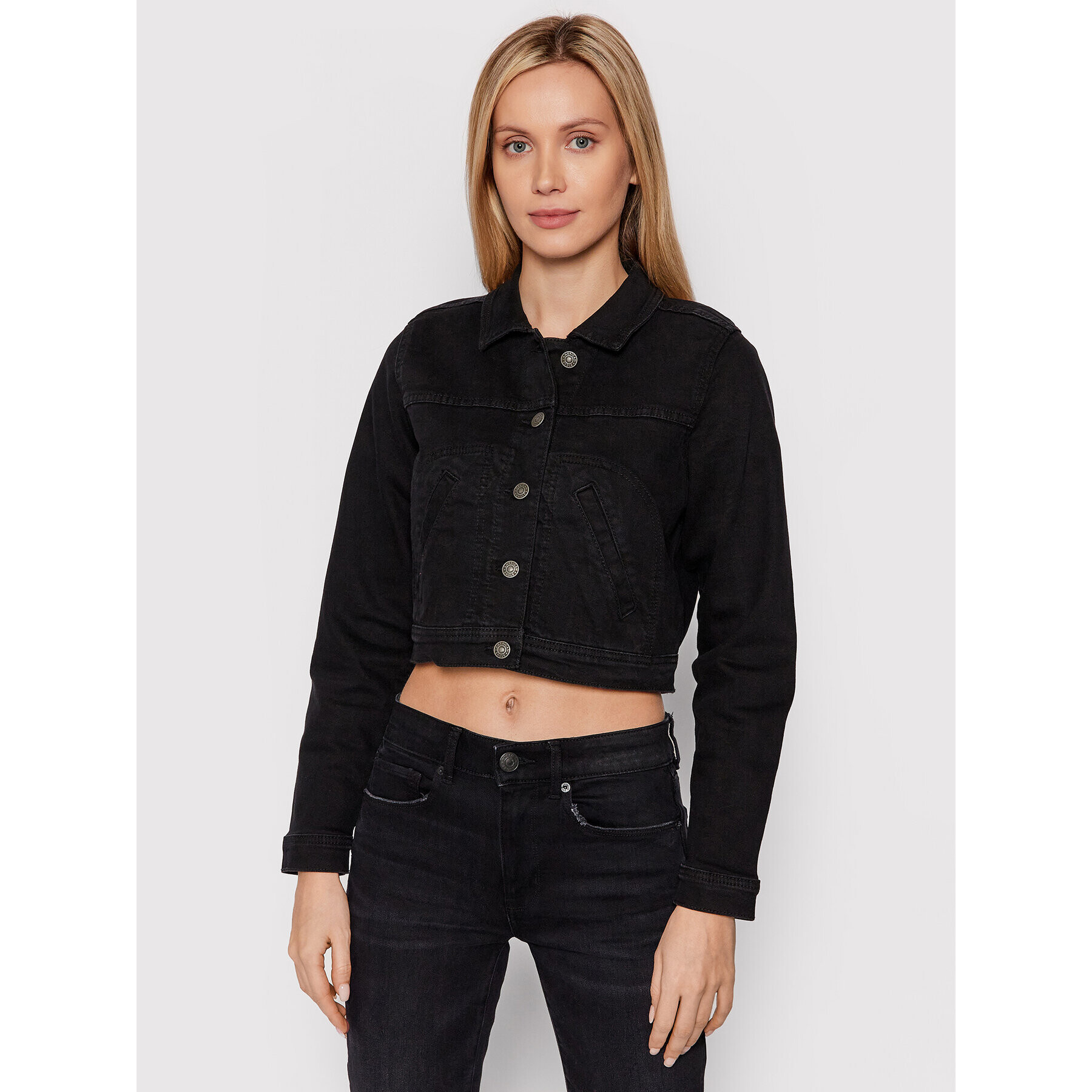 American Eagle Дънково яке 038-0383-3045 Черен Regular Fit - Pepit.bg
