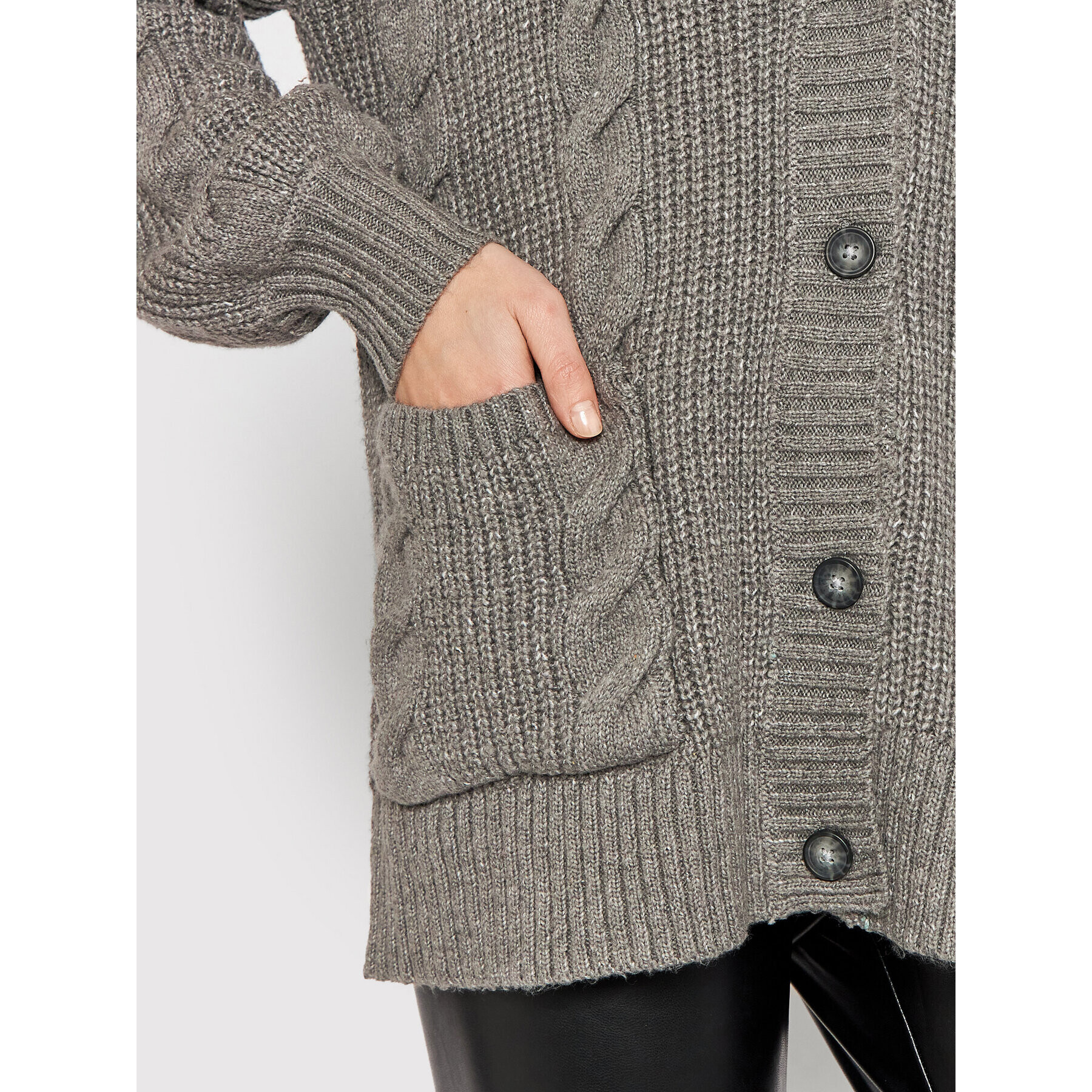 American Eagle Кардиган 034-1340-9576 Сив Oversize - Pepit.bg