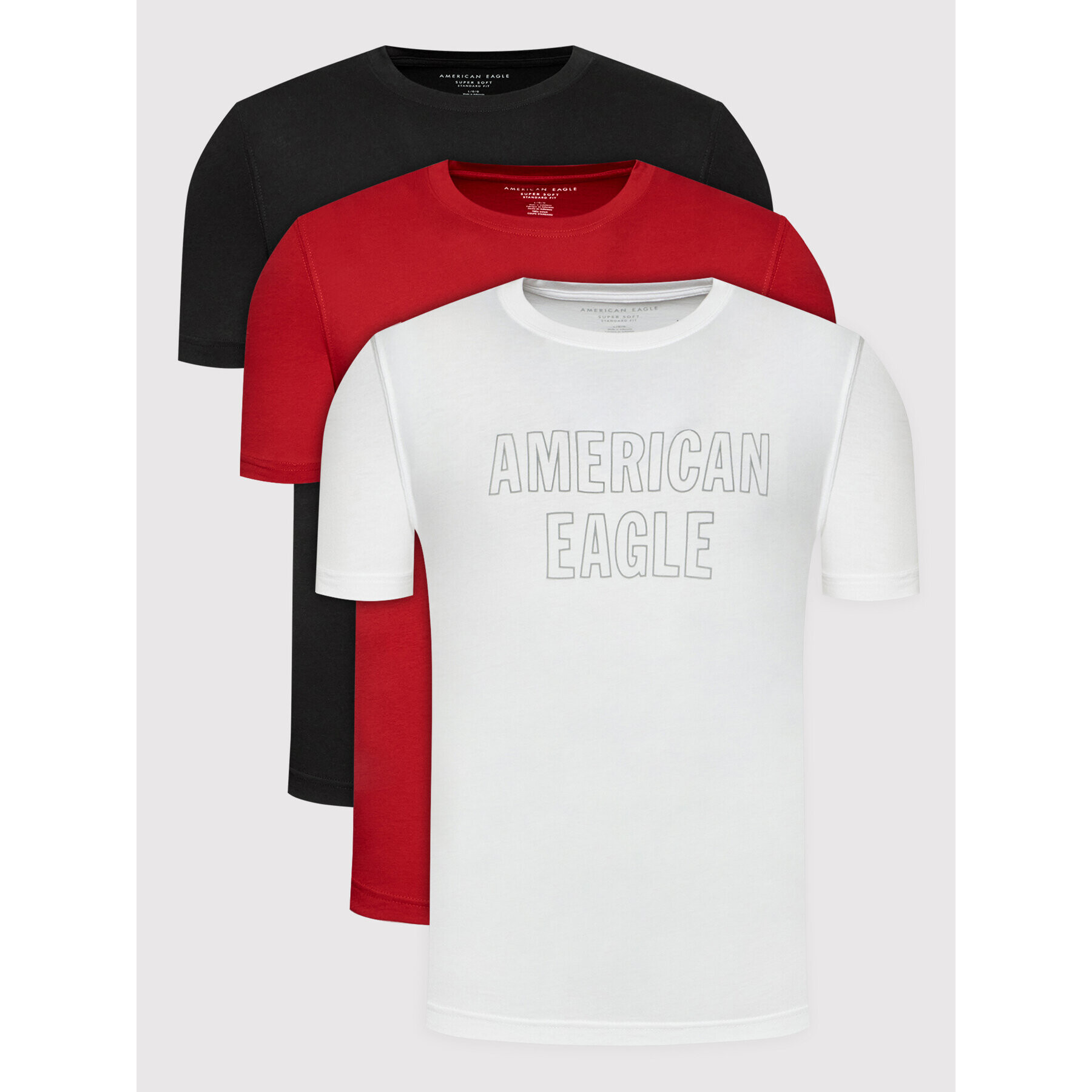 American Eagle Комплект 3 тишърти 016-0181-5110 Цветен Regular Fit - Pepit.bg