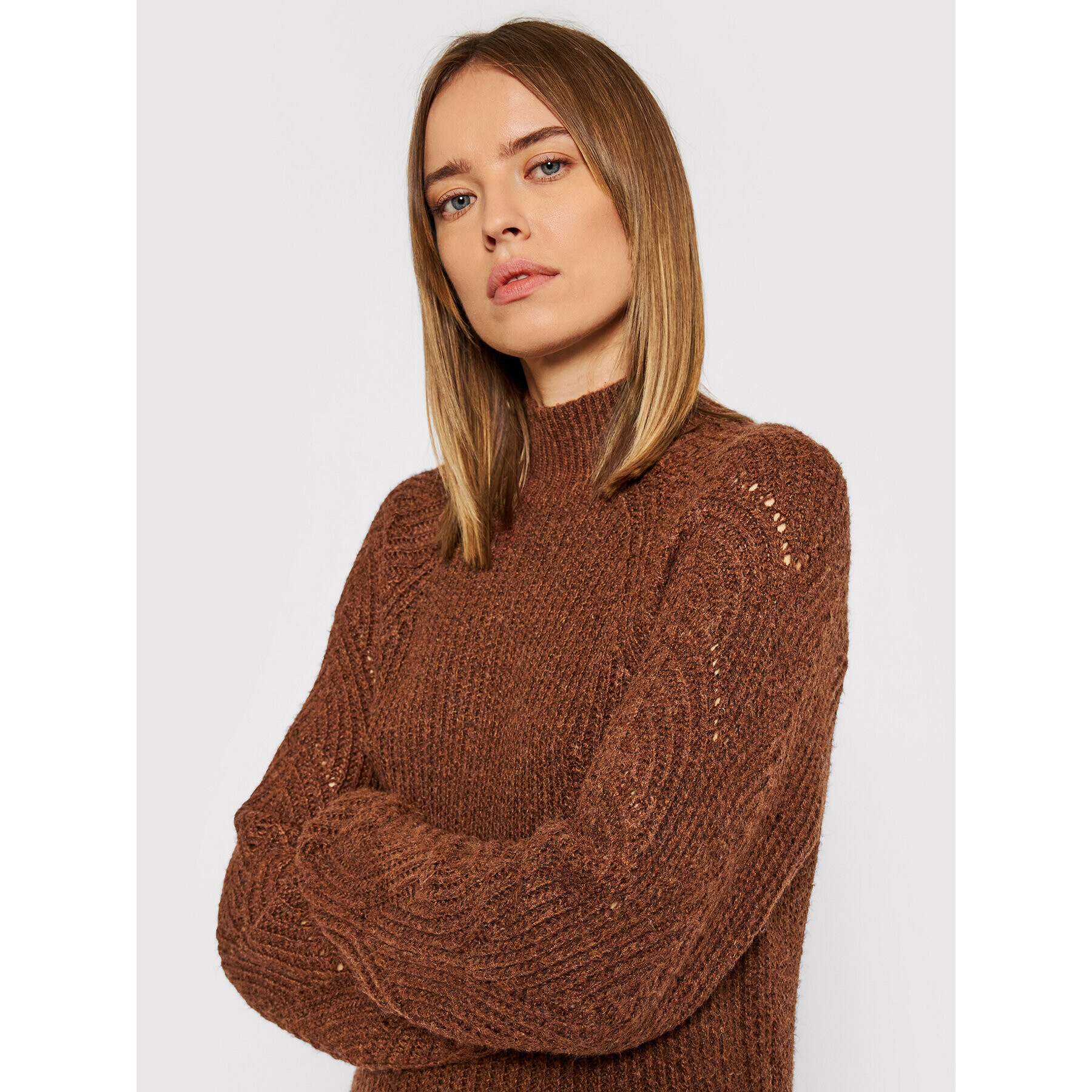 American Eagle Плетена рокля 039-1399-5047 Кафяв Regular Fit - Pepit.bg
