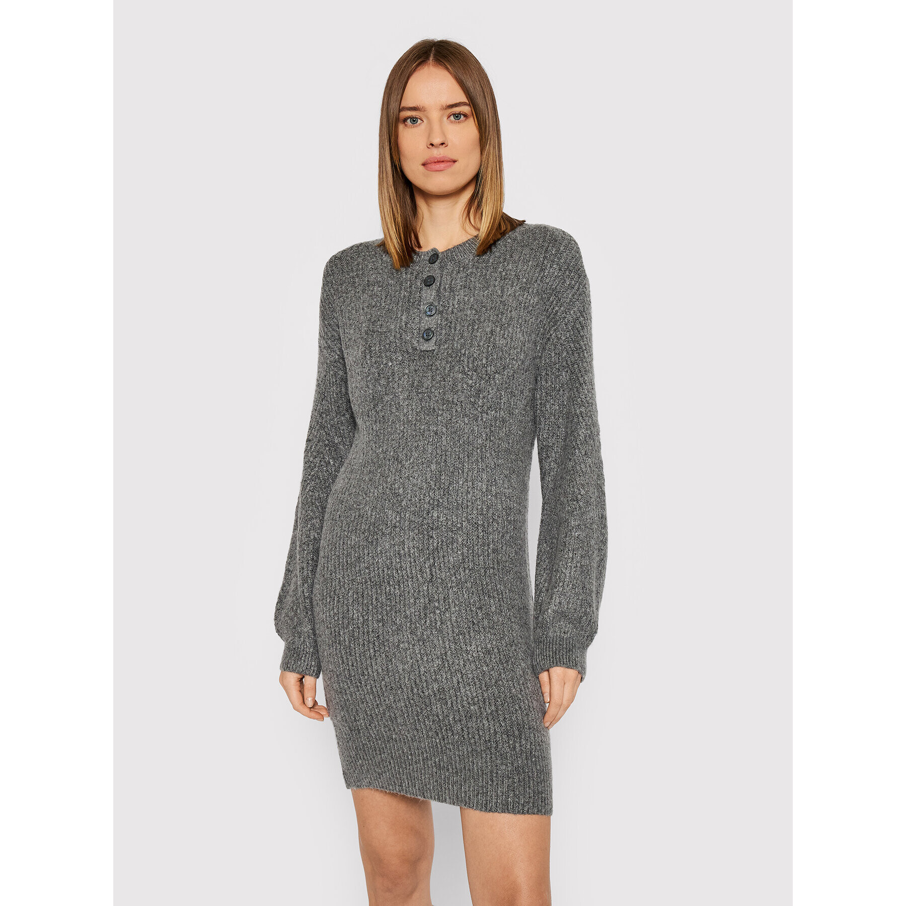 American Eagle Плетена рокля 039-1399-5454 Сив Regular Fit - Pepit.bg