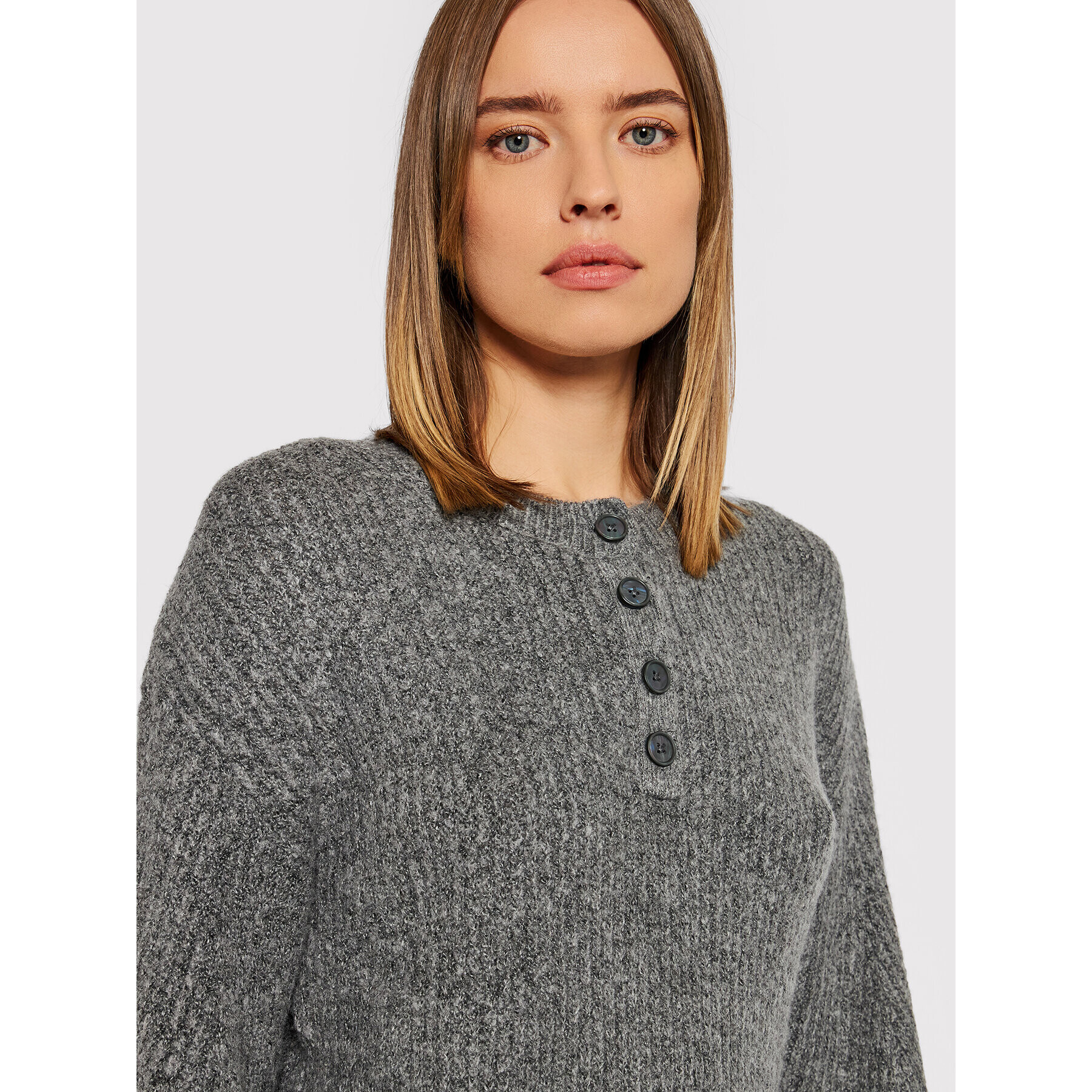 American Eagle Плетена рокля 039-1399-5454 Сив Regular Fit - Pepit.bg