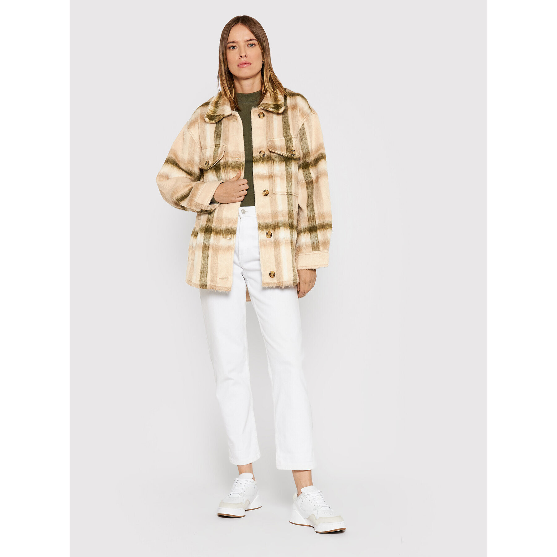 American Eagle Преходно яке 038-1383-3137 Бежов Oversize - Pepit.bg