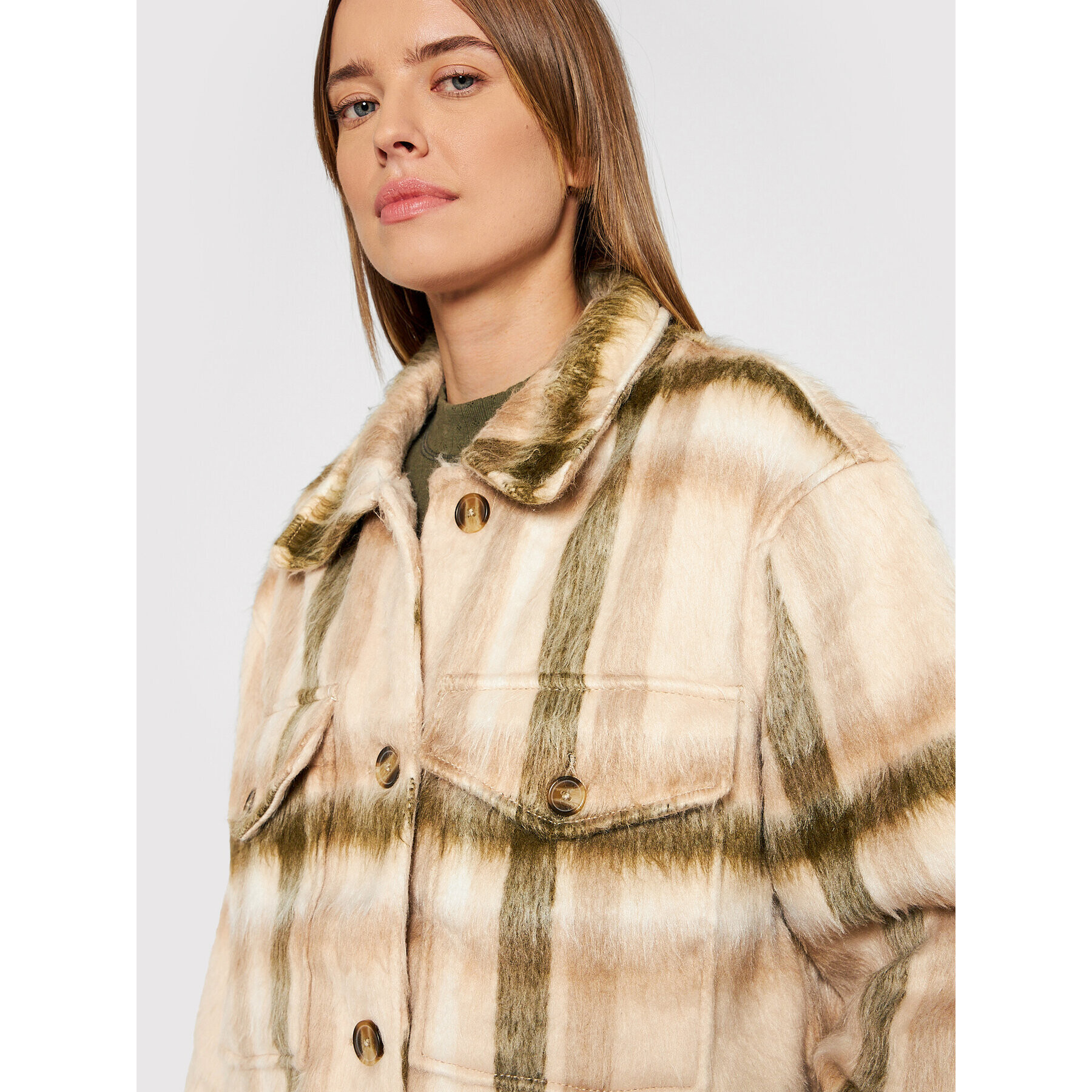 American Eagle Преходно яке 038-1383-3137 Бежов Oversize - Pepit.bg