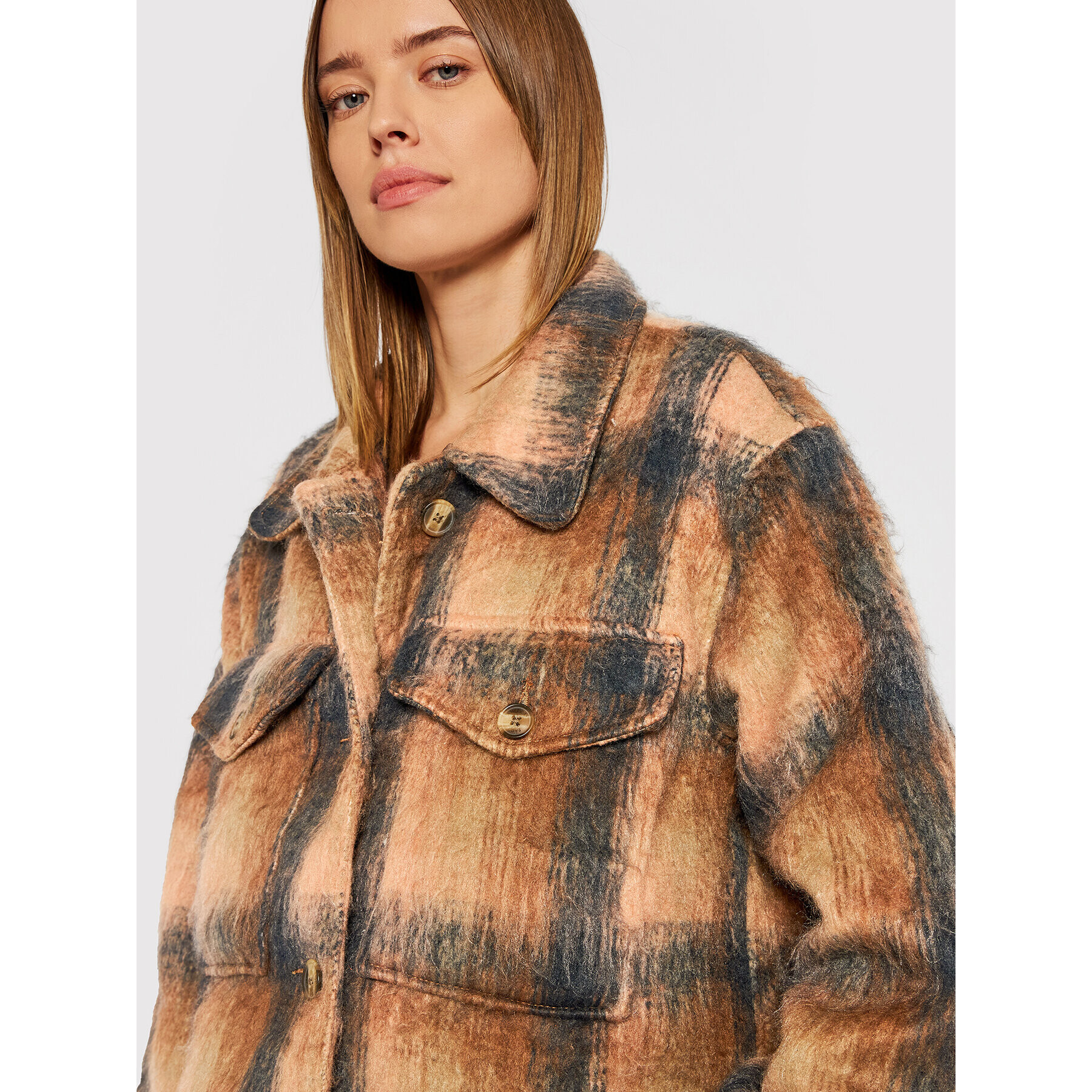 American Eagle Преходно яке 038-1383-3137 Кафяв Oversize - Pepit.bg