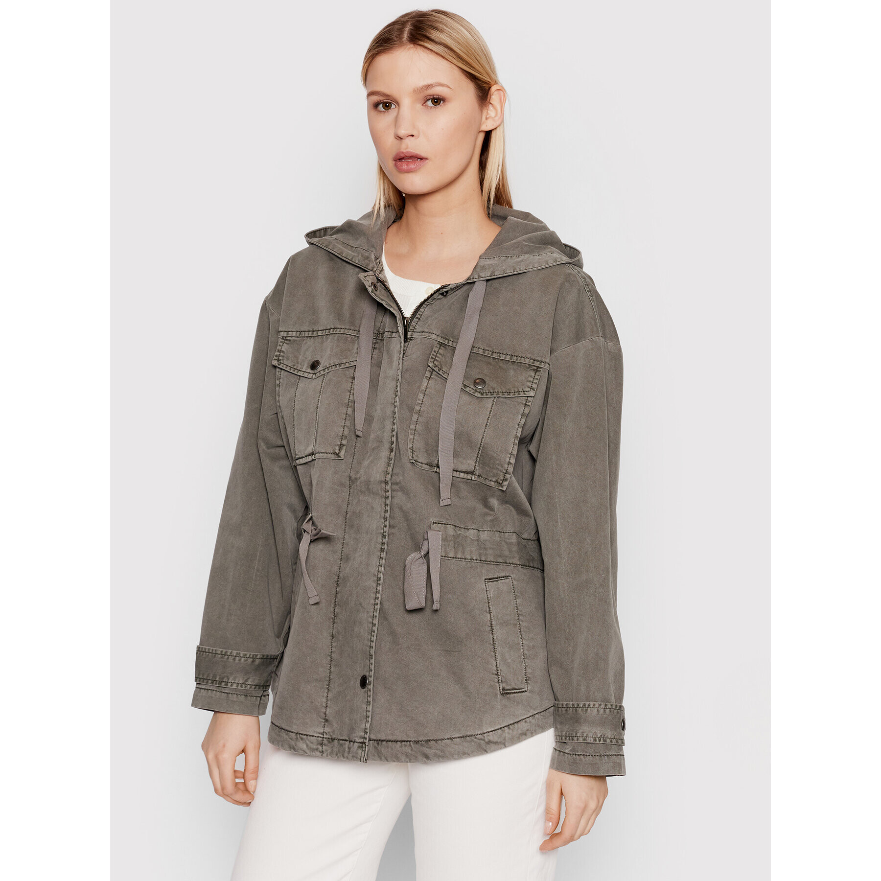 American Eagle Преходно яке 038-1383-3018 Зелен Oversize - Pepit.bg