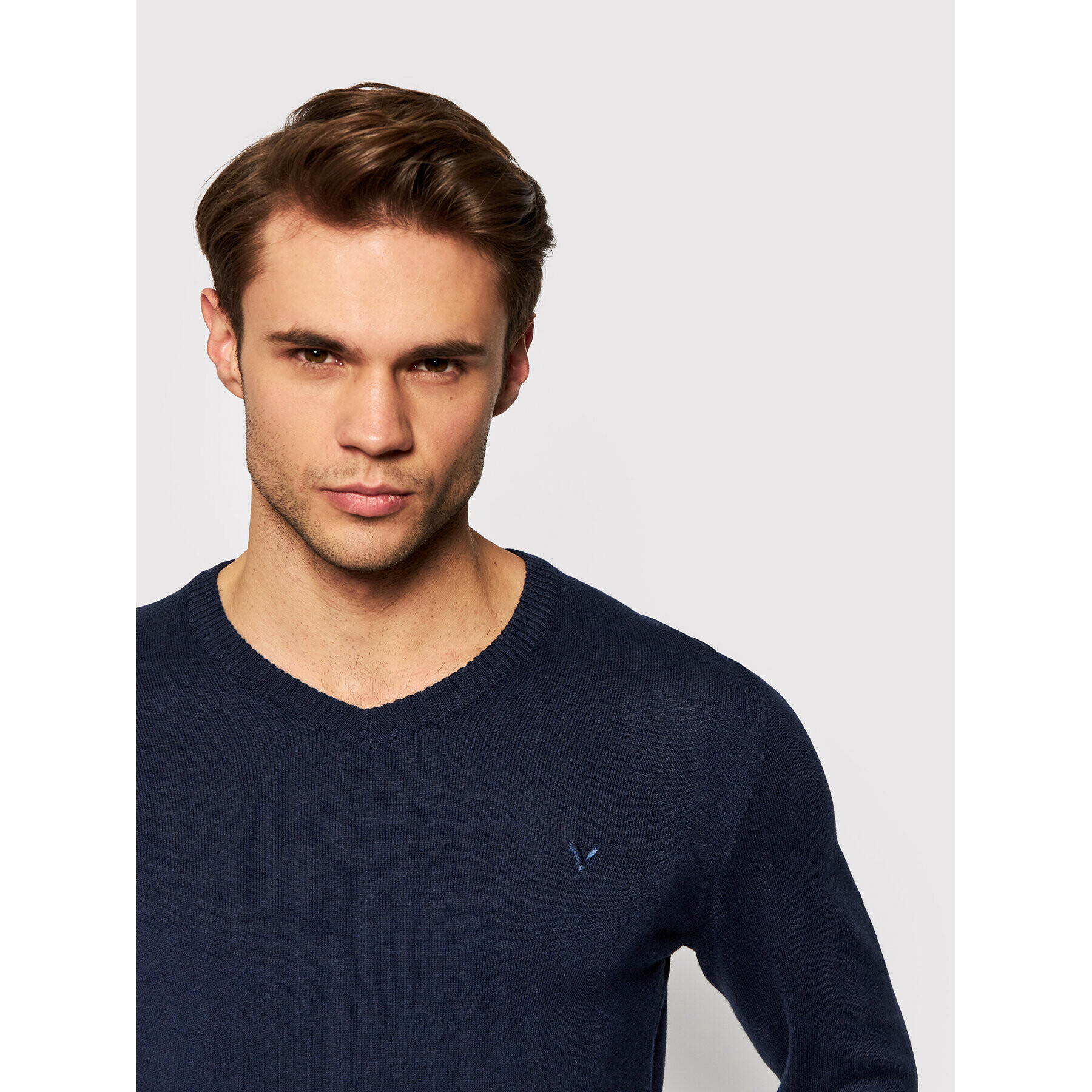 American Eagle Пуловер 014-1144-1703 Тъмносин Regular Fit - Pepit.bg