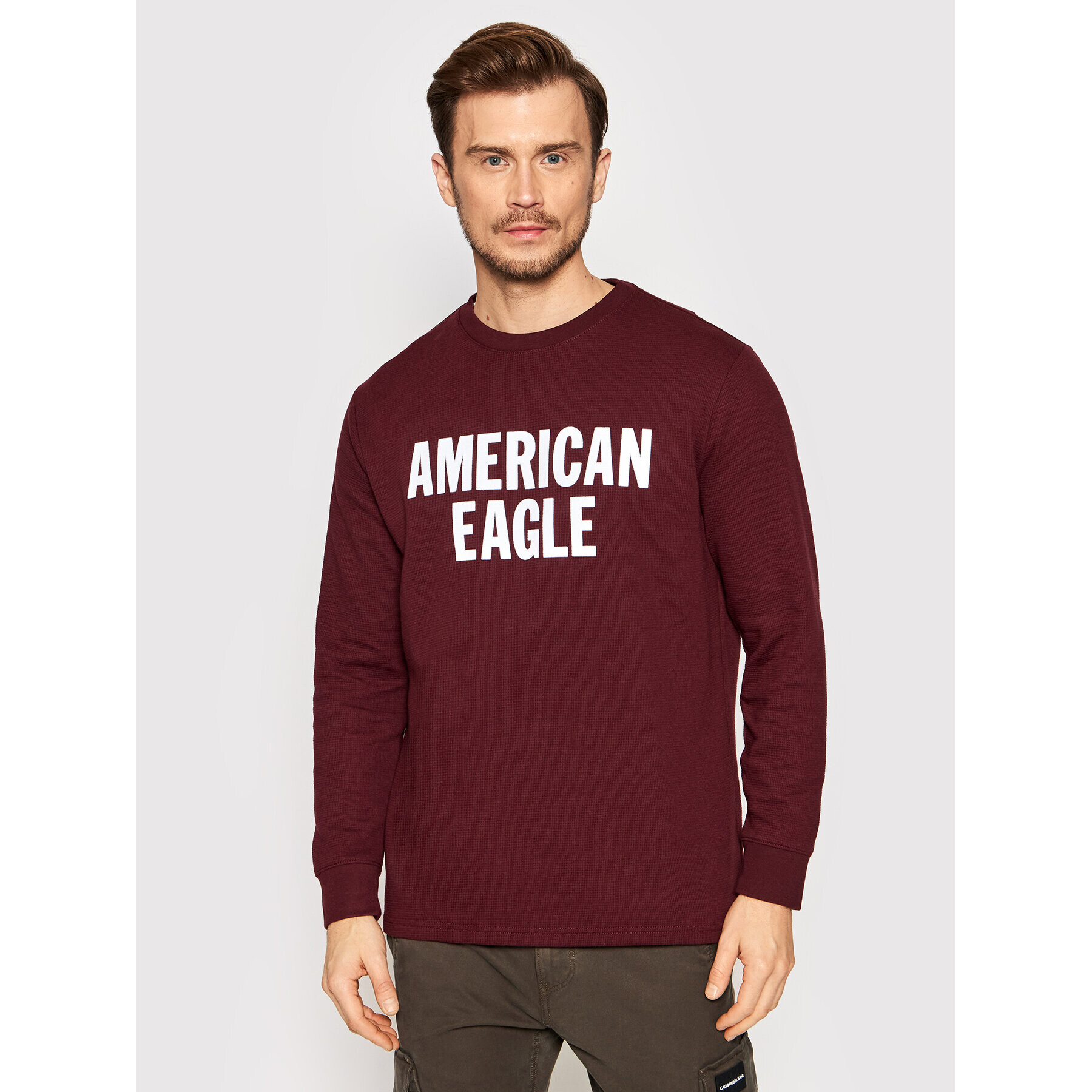 American Eagle Пуловер 016-1175-5045 Бордо Standard Fit - Pepit.bg