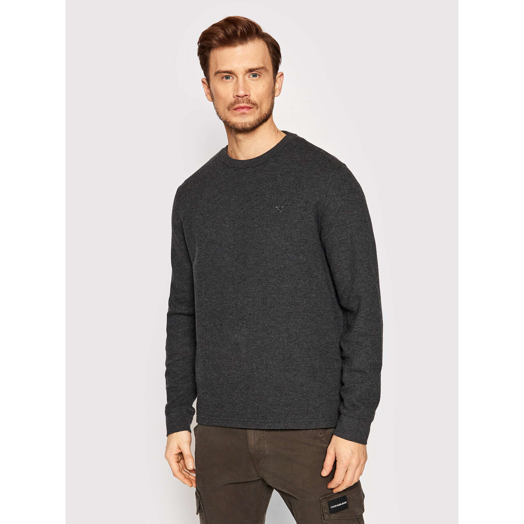 American Eagle Пуловер 017-2171-1530 Сив Standard Fit - Pepit.bg