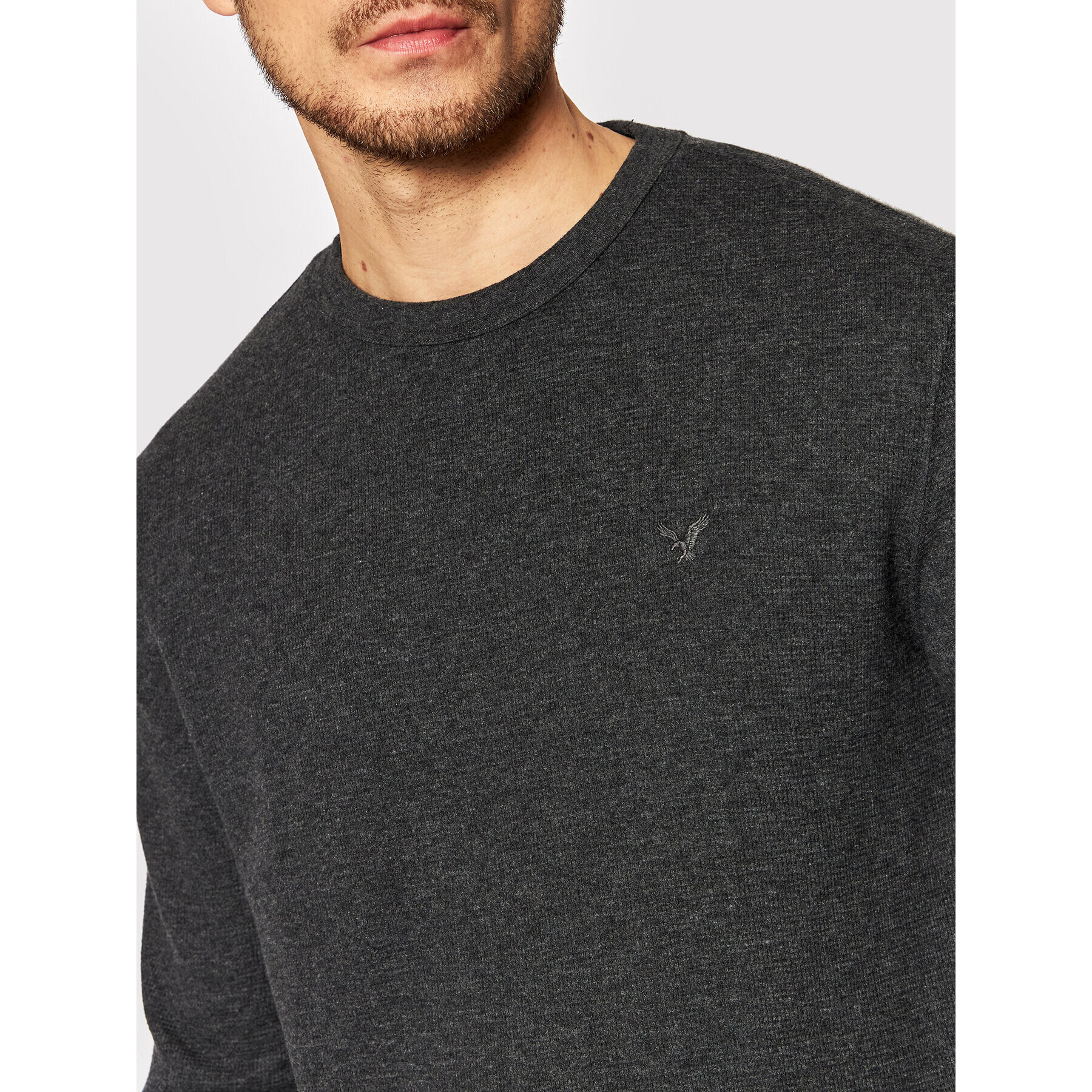 American Eagle Пуловер 017-2171-1530 Сив Standard Fit - Pepit.bg