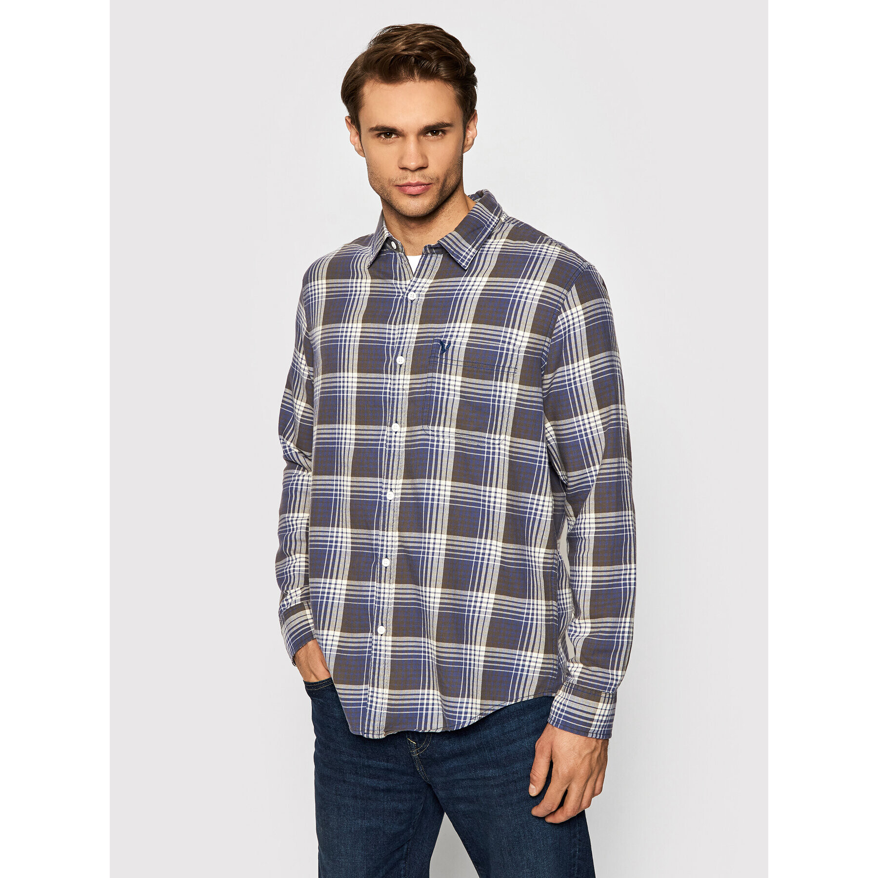 American Eagle Риза 015-0153-2179 Цветен Slim Fit - Pepit.bg