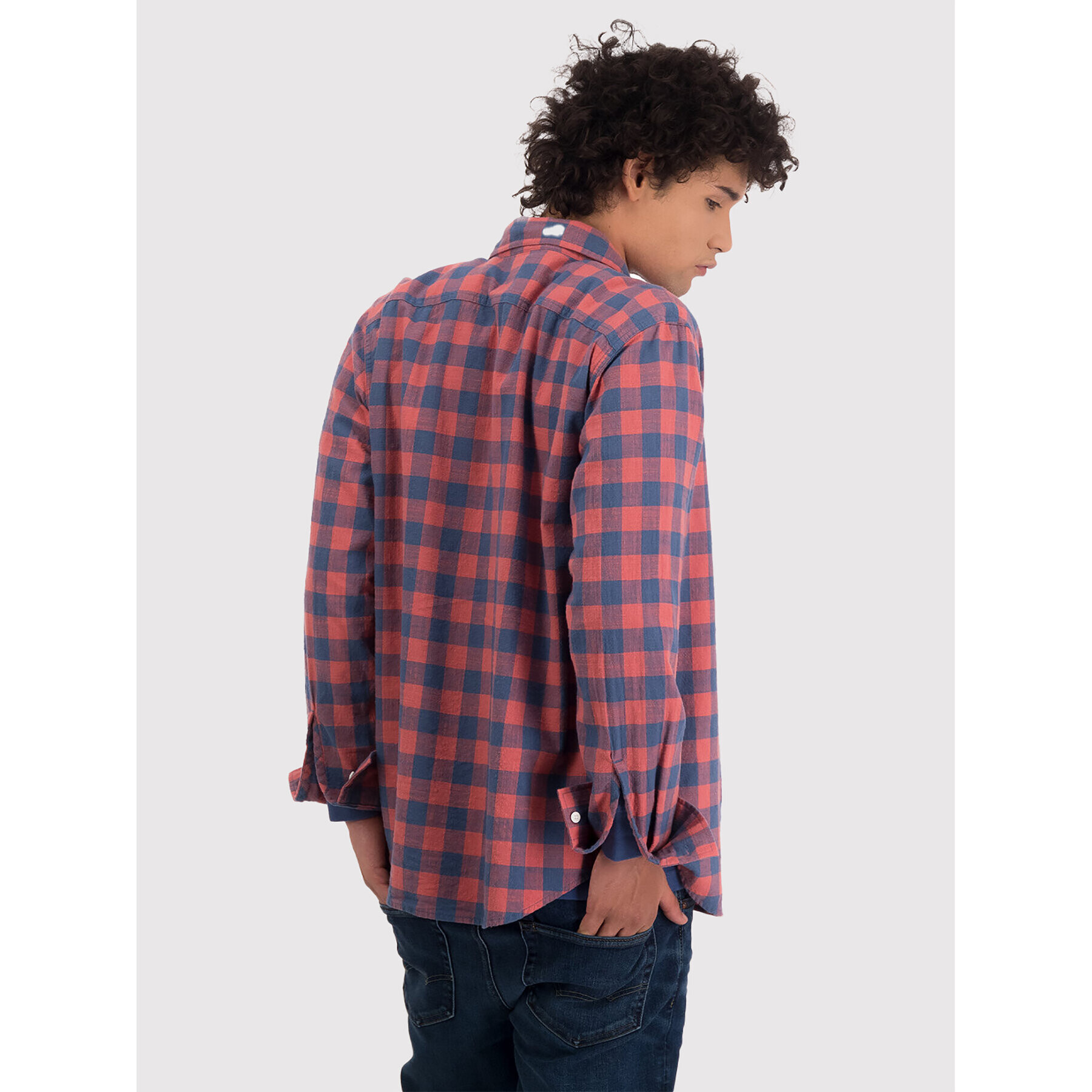 American Eagle Риза 015-0153-2181 Червен Slim Fit - Pepit.bg