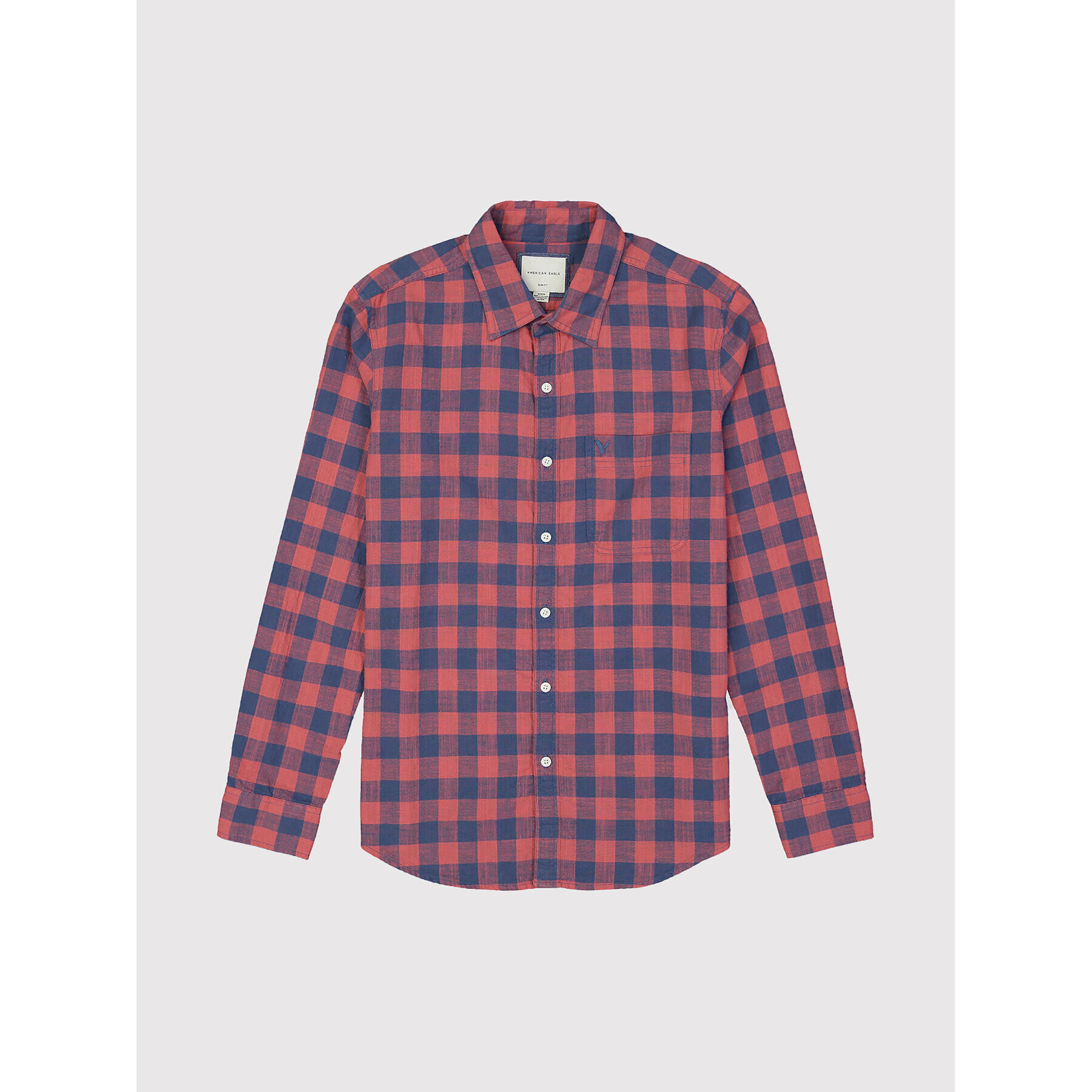 American Eagle Риза 015-0153-2181 Червен Slim Fit - Pepit.bg