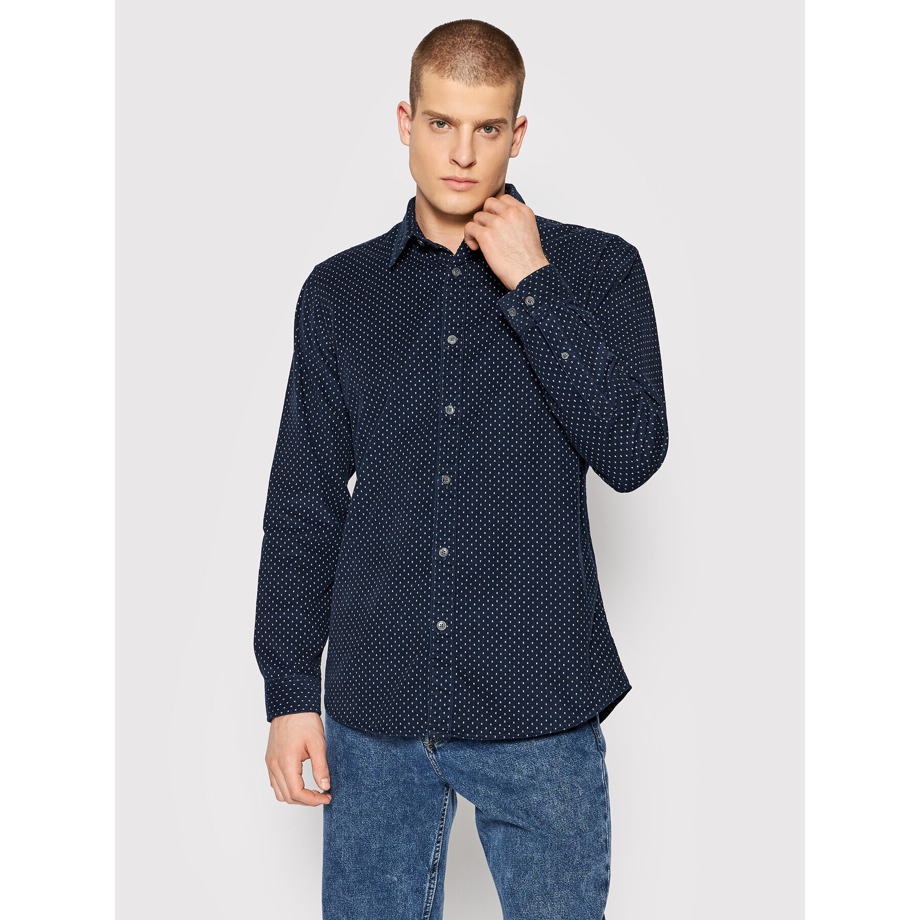 American Eagle Риза 015-2151-5400 Син Regular Fit - Pepit.bg