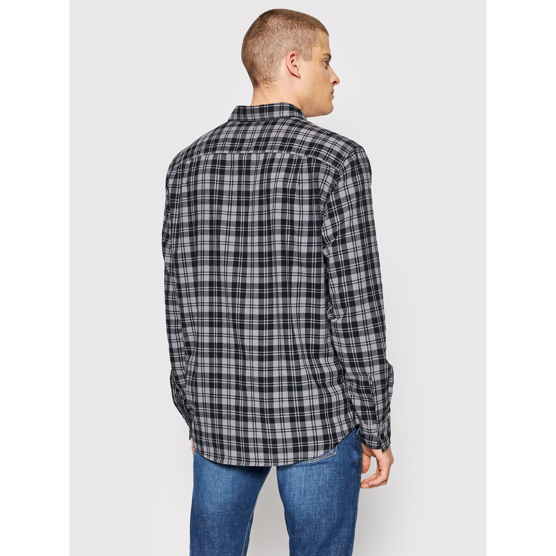 American Eagle Риза 015-2151-5407 Сив Regular Fit - Pepit.bg