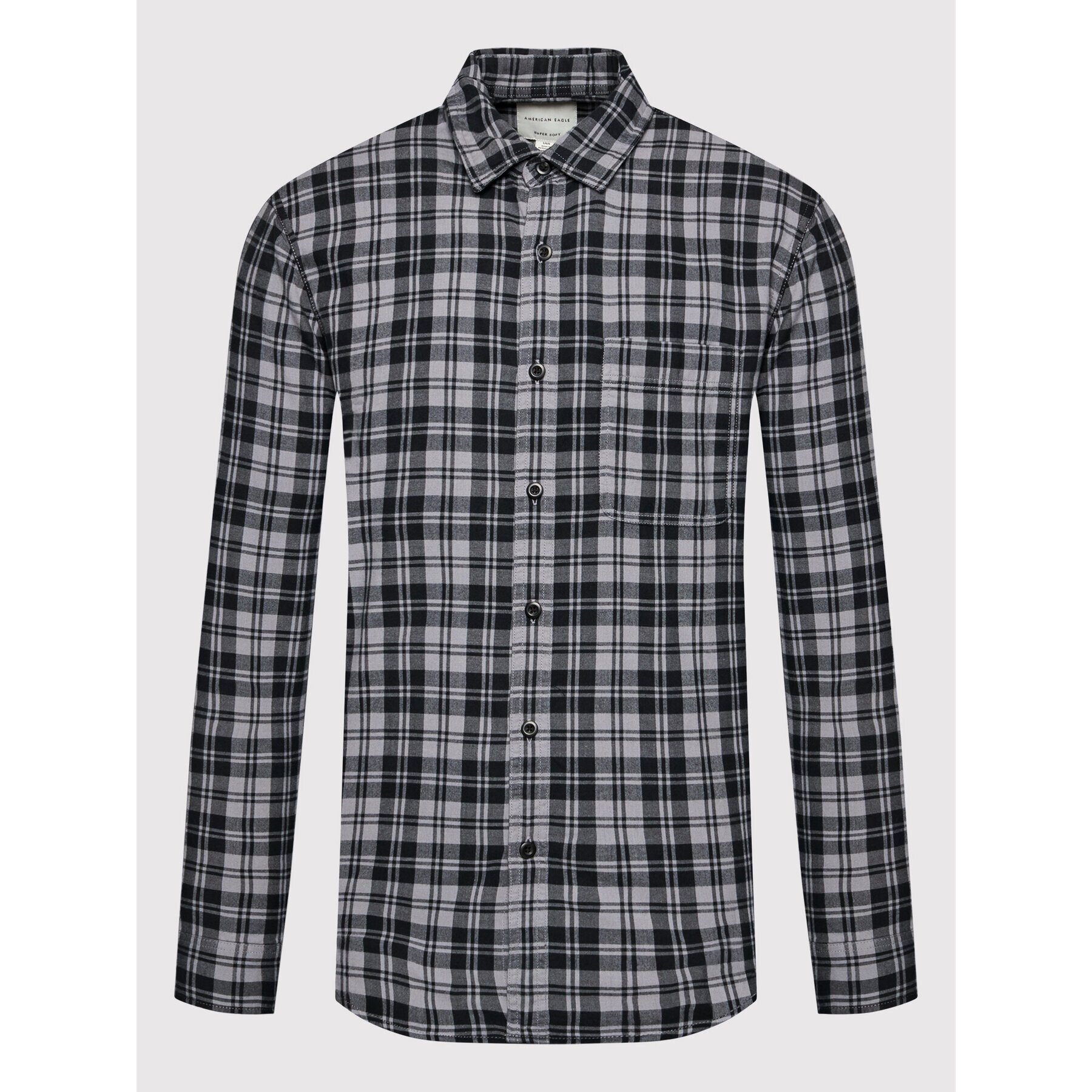 American Eagle Риза 015-2151-5407 Сив Regular Fit - Pepit.bg