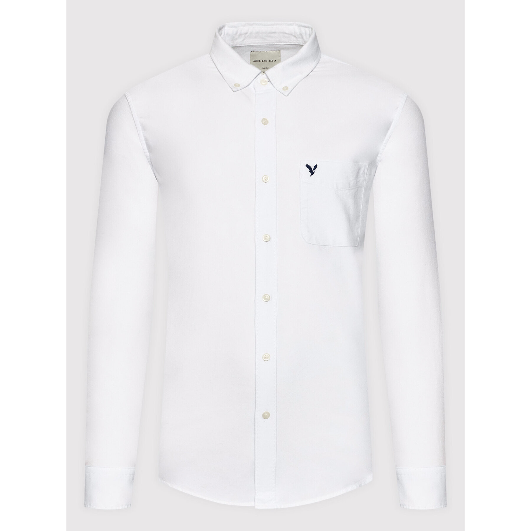 American Eagle Риза 015-5153-2099 Бял Slim Fit - Pepit.bg